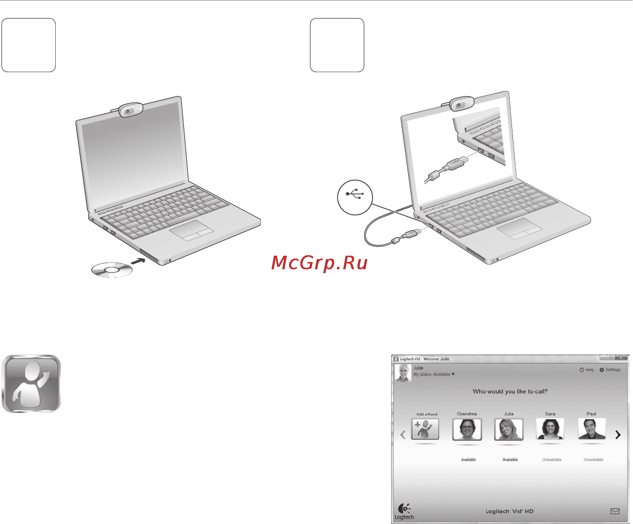 Logitech C270 (960-000728) [65/94] Videokõne alustamine