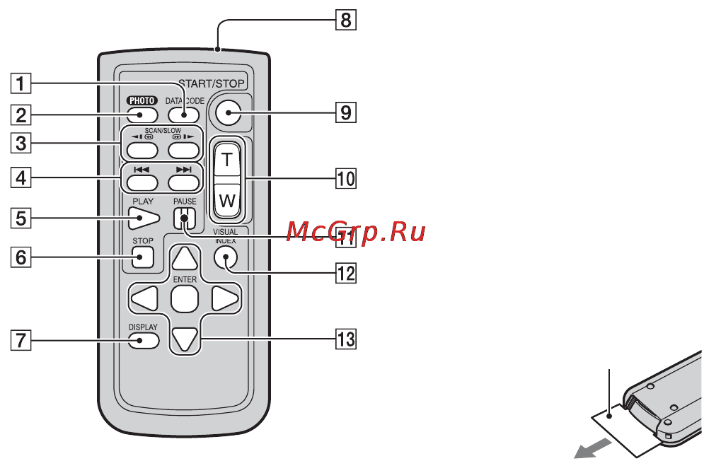 Sony DCR-DVD808E [130/139] Идентификация частей и элементов управления продолжение