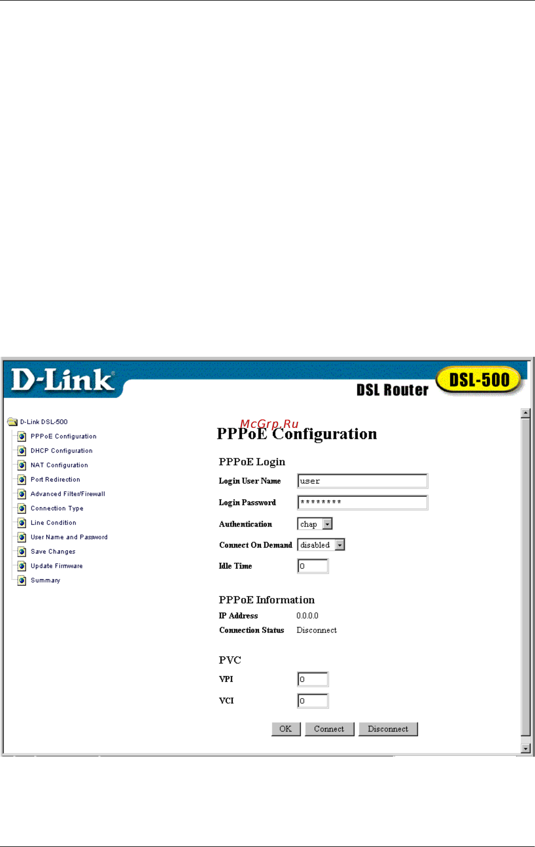 D-Link DSL-500 [38/73] Connection configuration