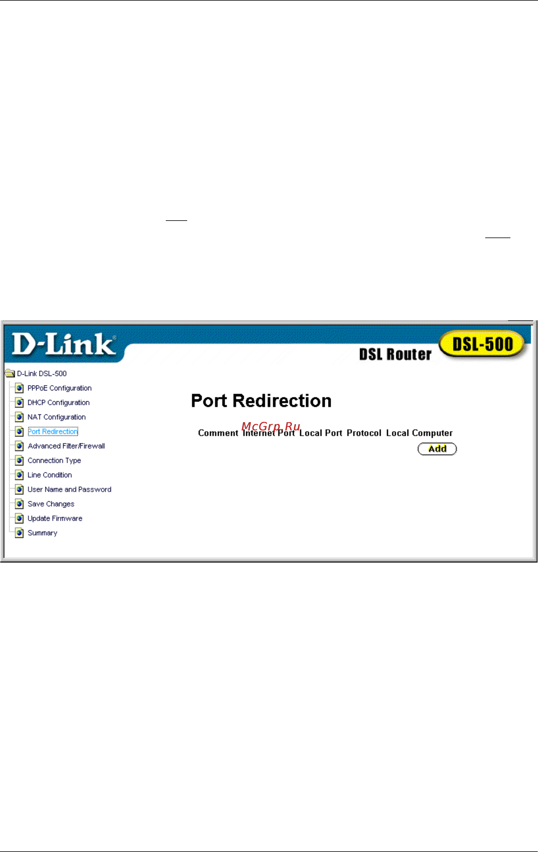 D-Link DSL-500 [52/73] Port redirection