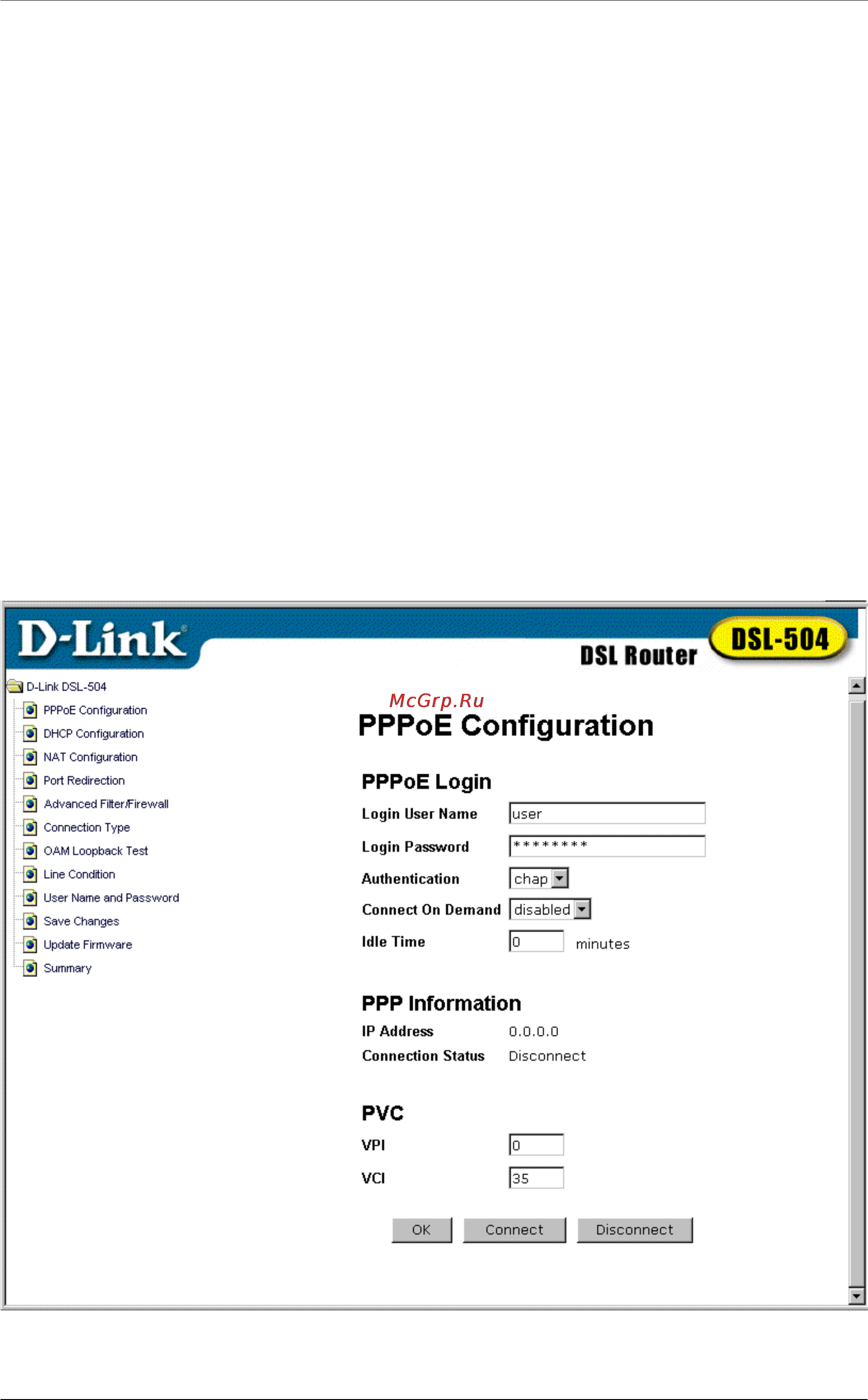 D-Link DSL-504 [37/72] Connection configuration