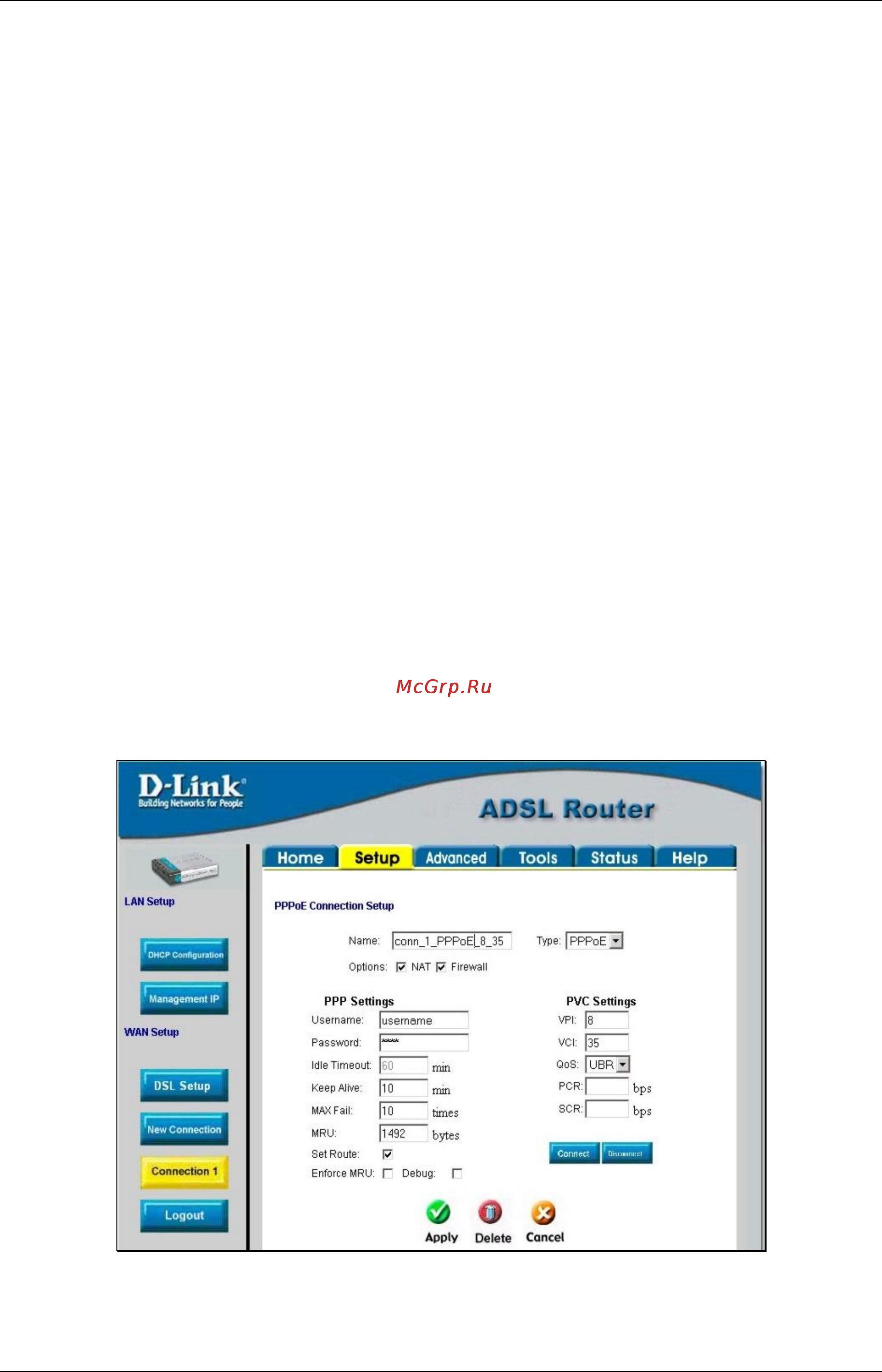 D-Link DSL-562T [34/89] Change the connection type