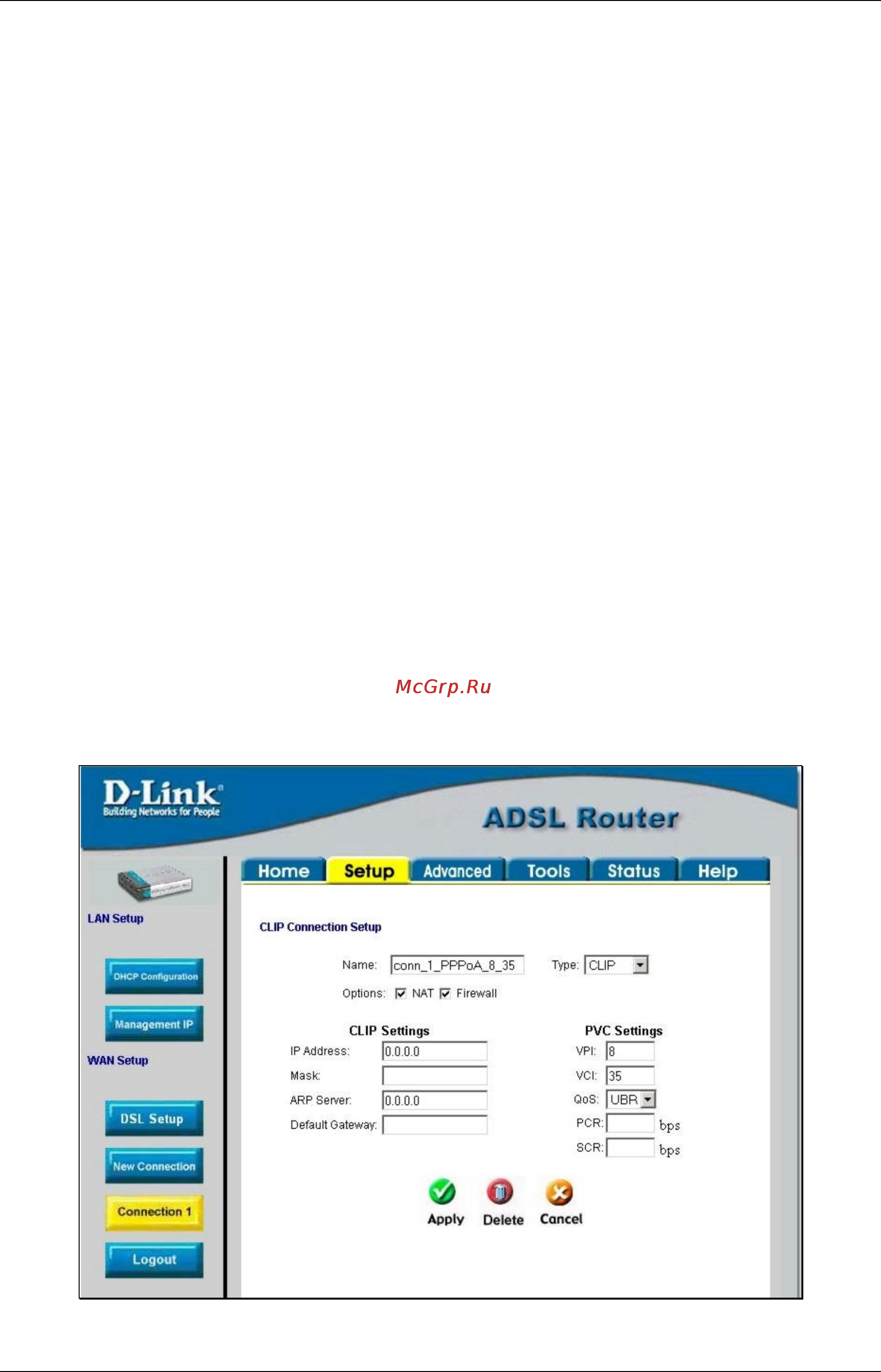 D-Link DSL-562T [39/89] Configure connection 1 for clip