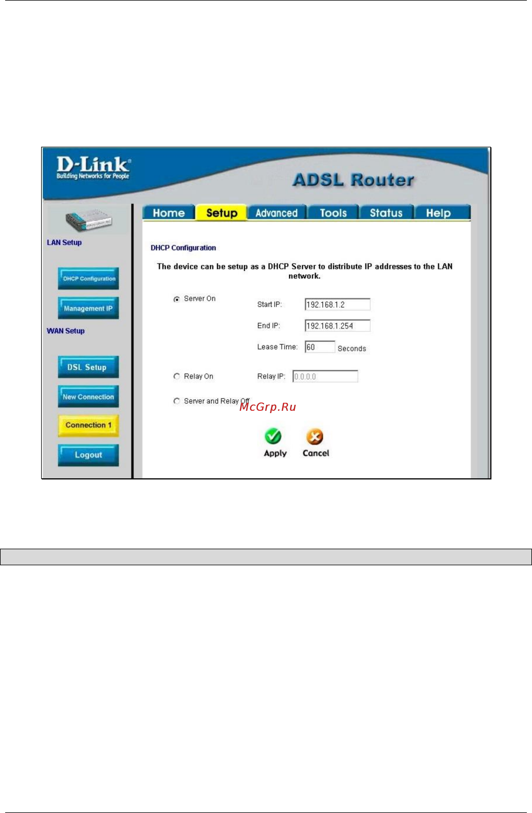 D-Link DSL-562T [43/89] Dhcp configuration for lan