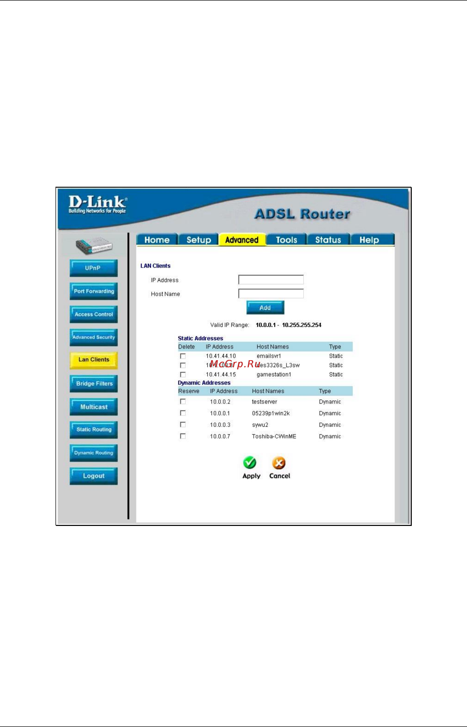 D-Link DSL-562T [50/89] Lan clients