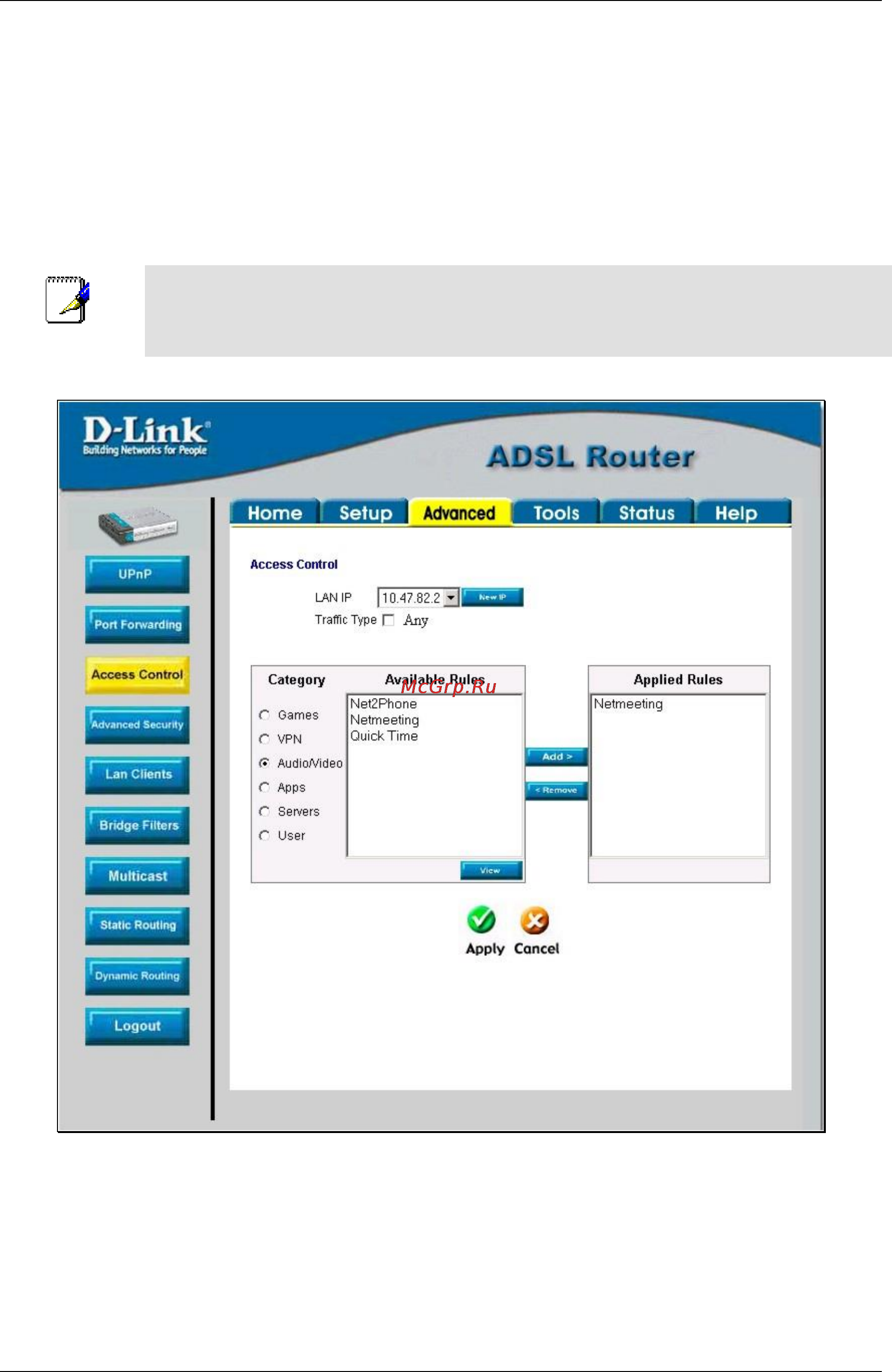 D-Link DSL-562T [55/89] Access control