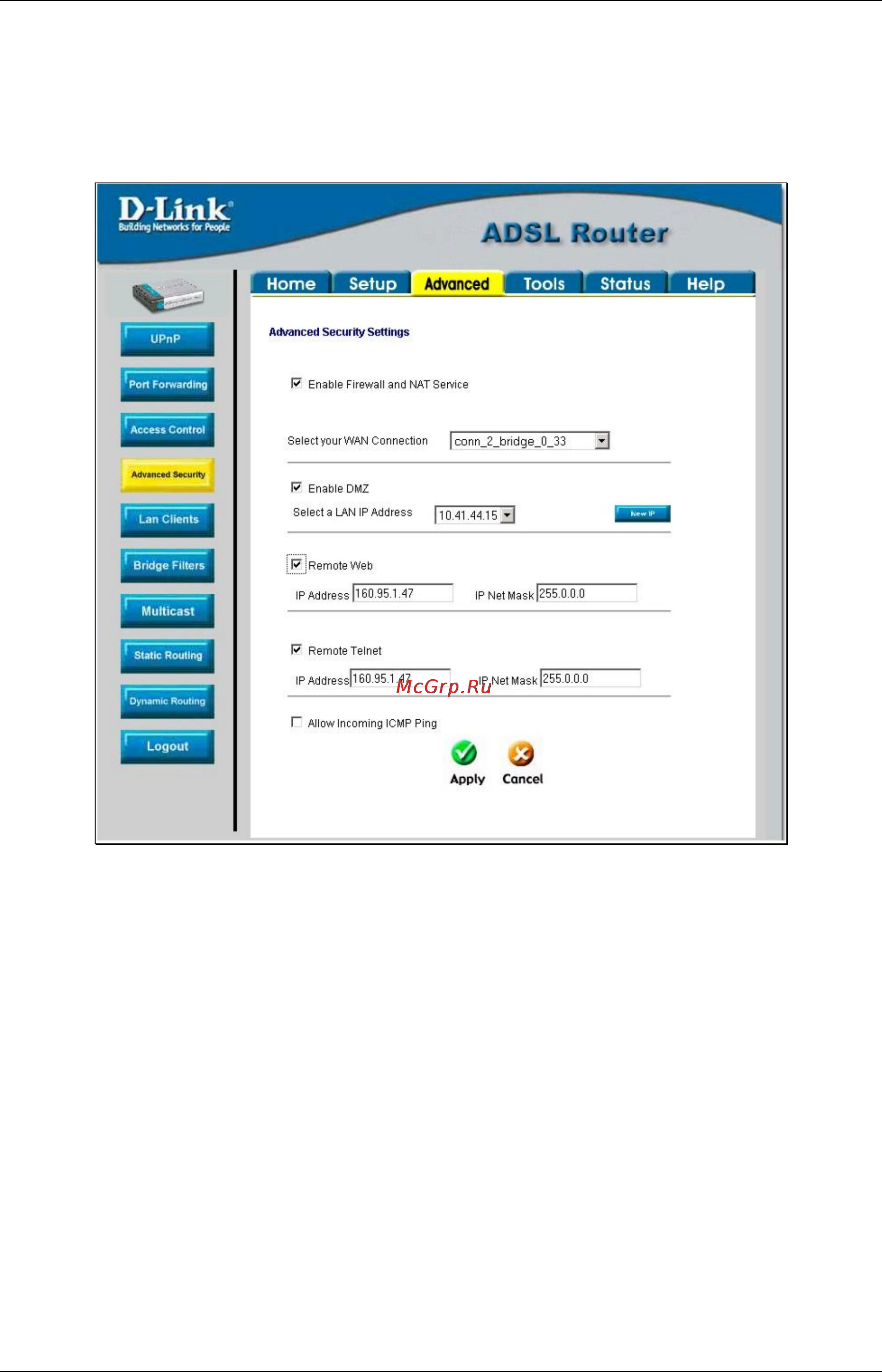 D-Link DSL-562T [57/89] Advanced security