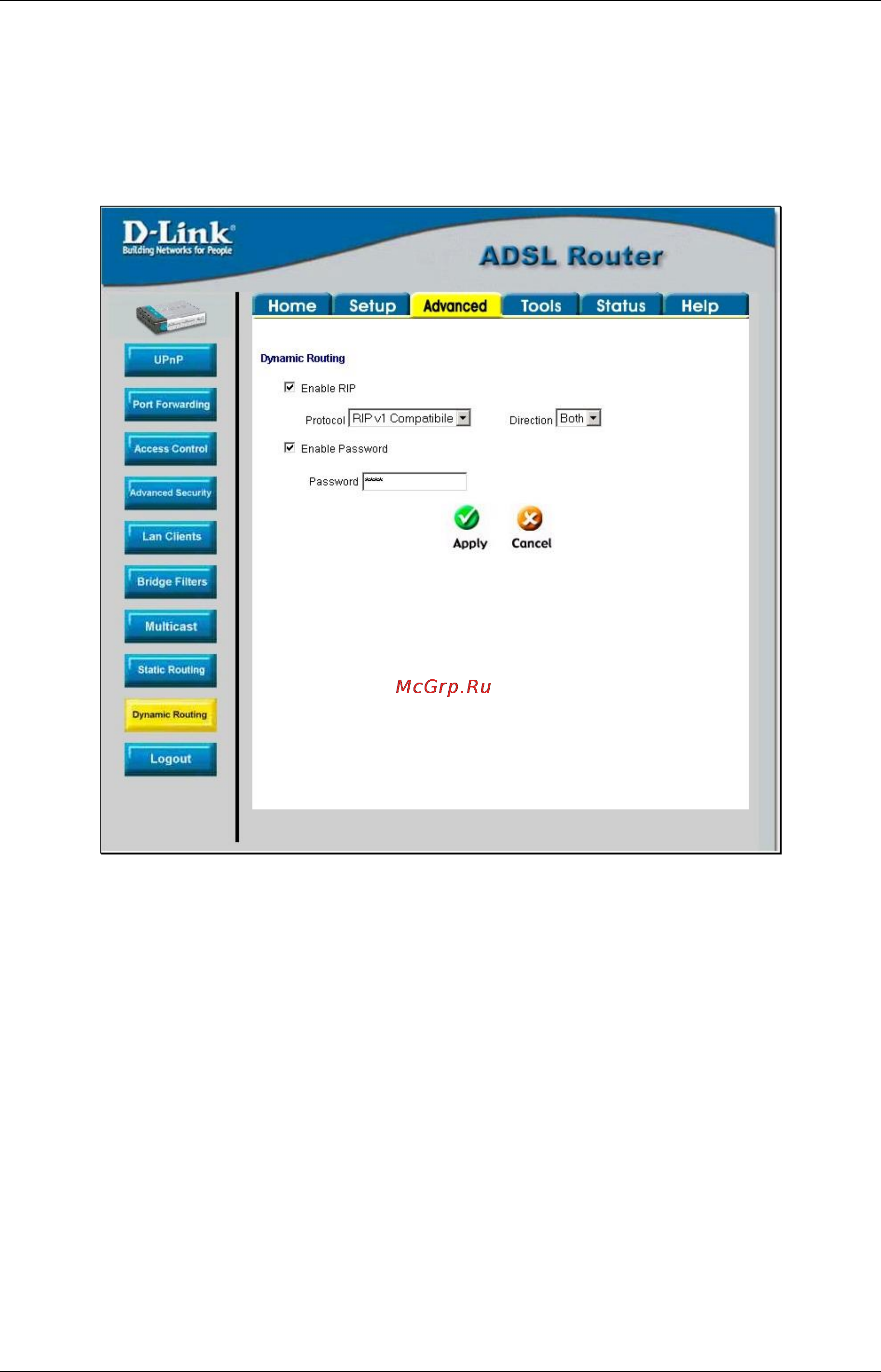 D-Link DSL-562T [61/89] Dynamic routing