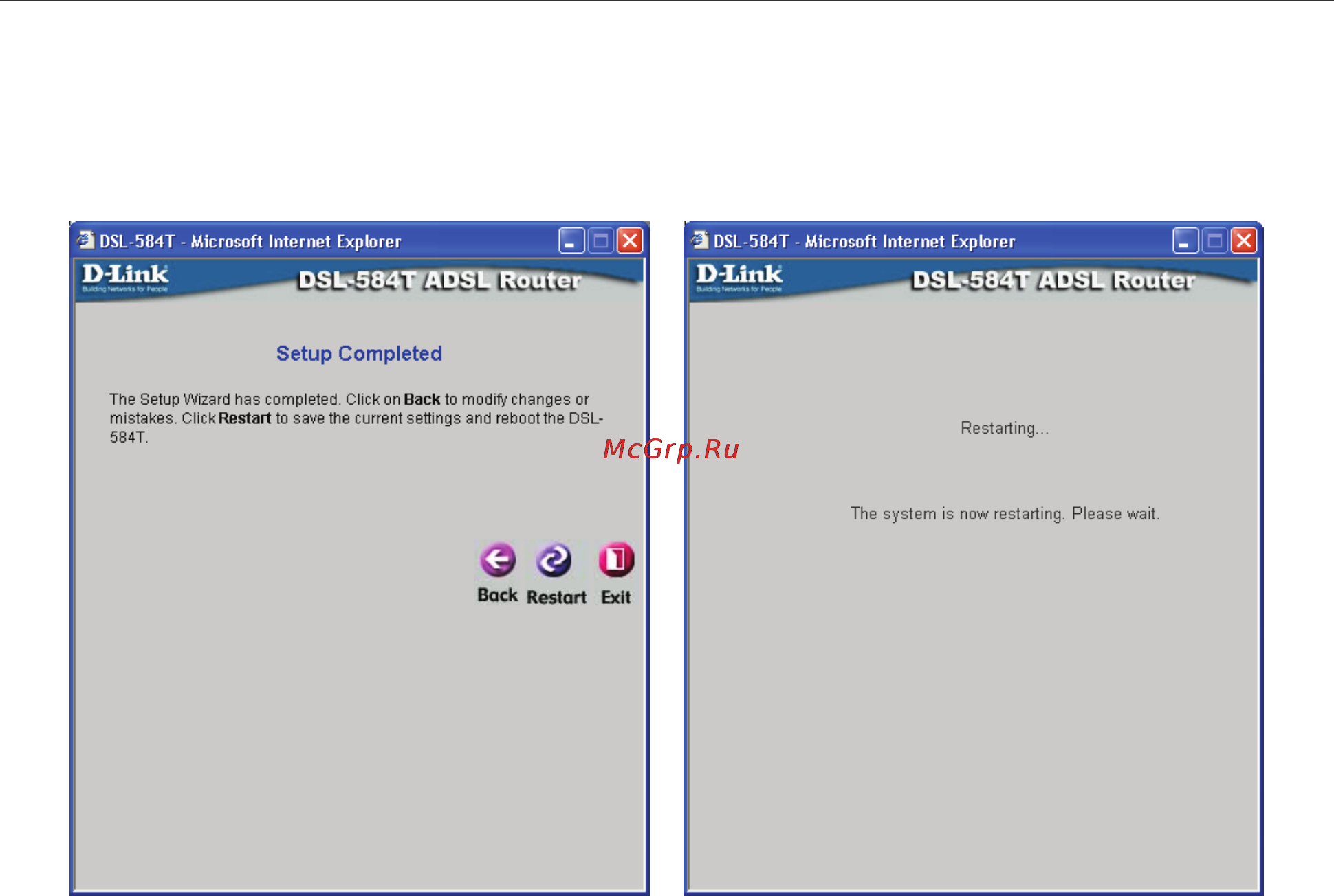 D-Link DSL-584T [27/101] Using the setup wizard finish and restart