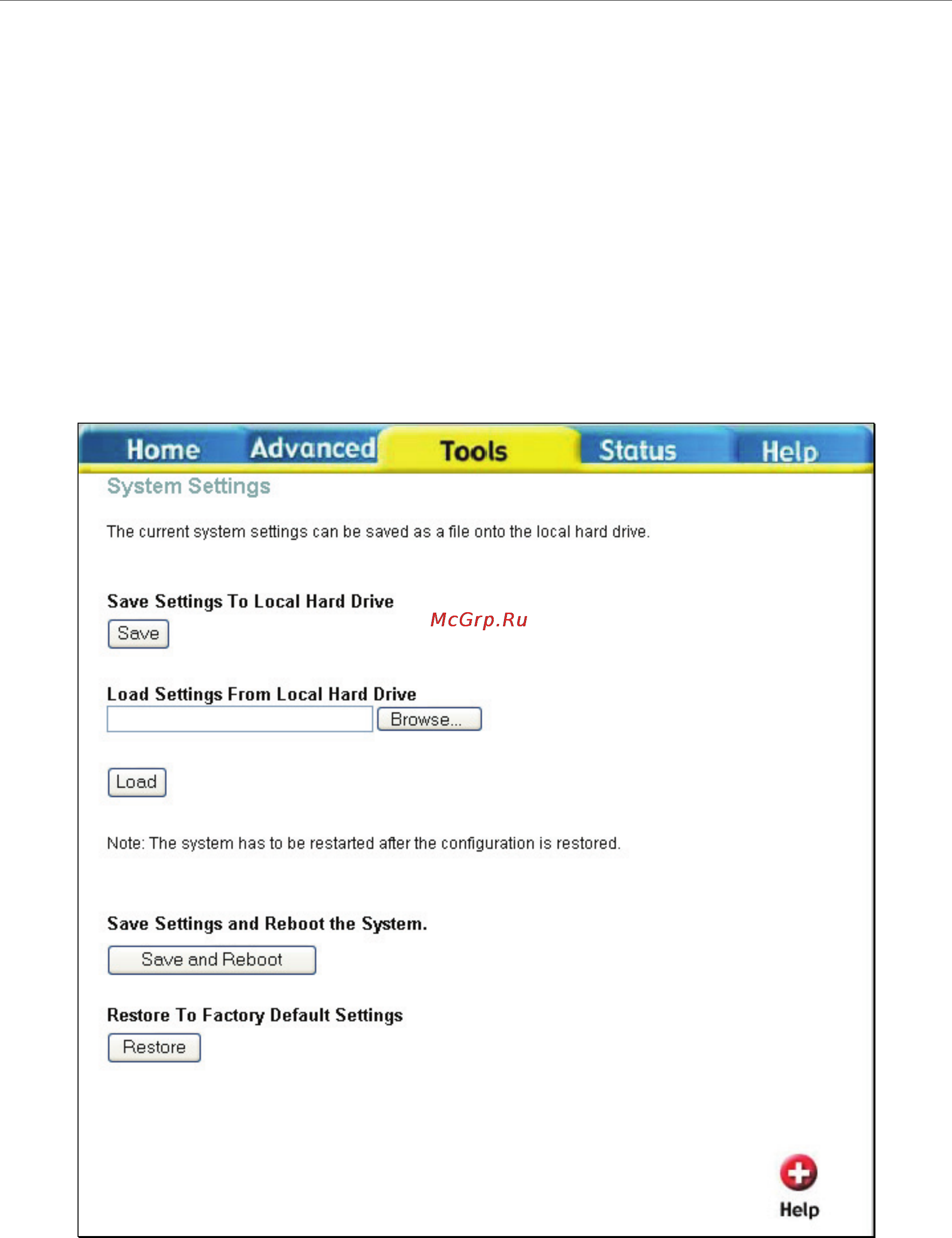 D-Link DSL-584T [80/101] Save or load configuration file