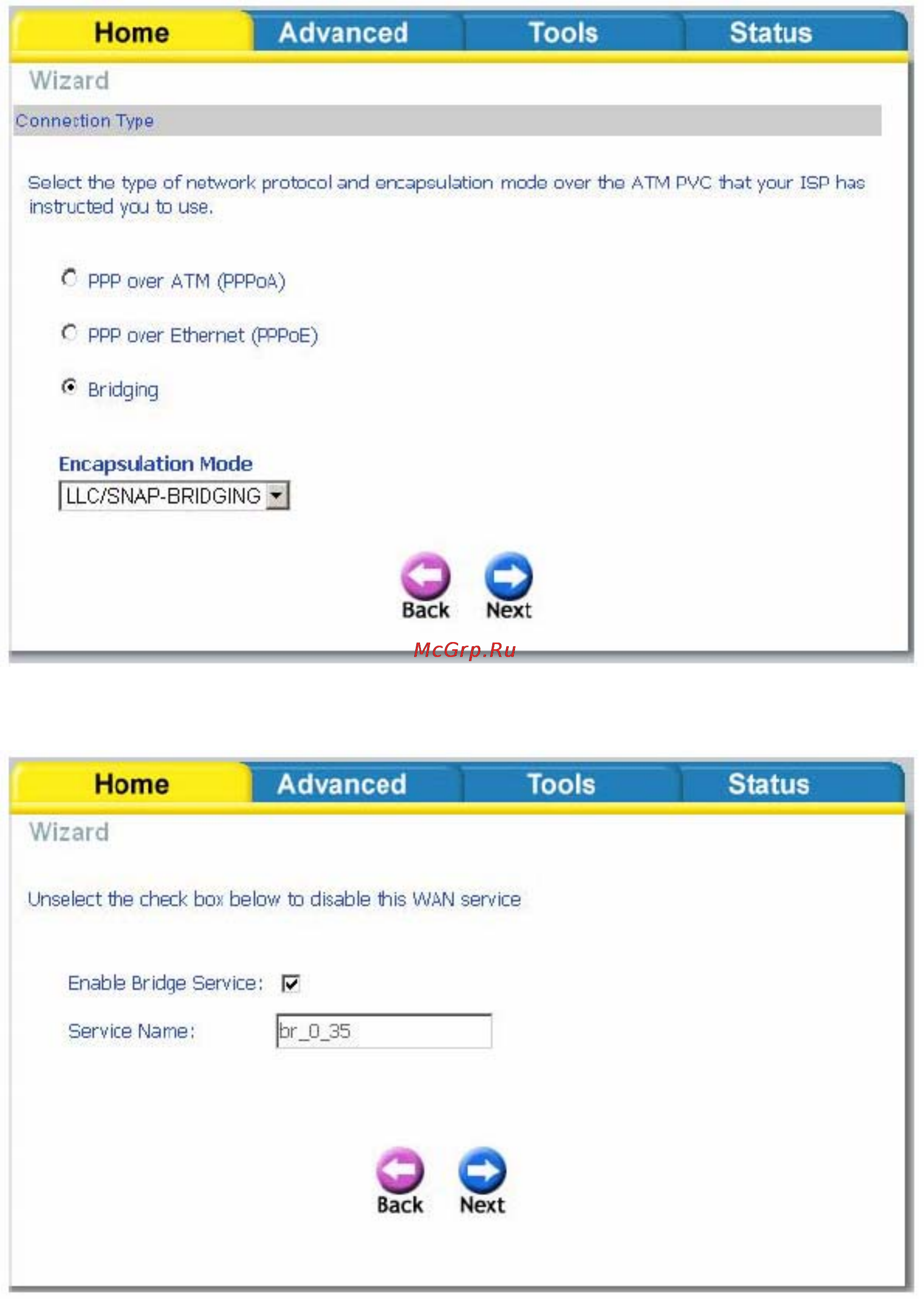 D-Link DSL-2300U [10/49] Тип соединения connection type