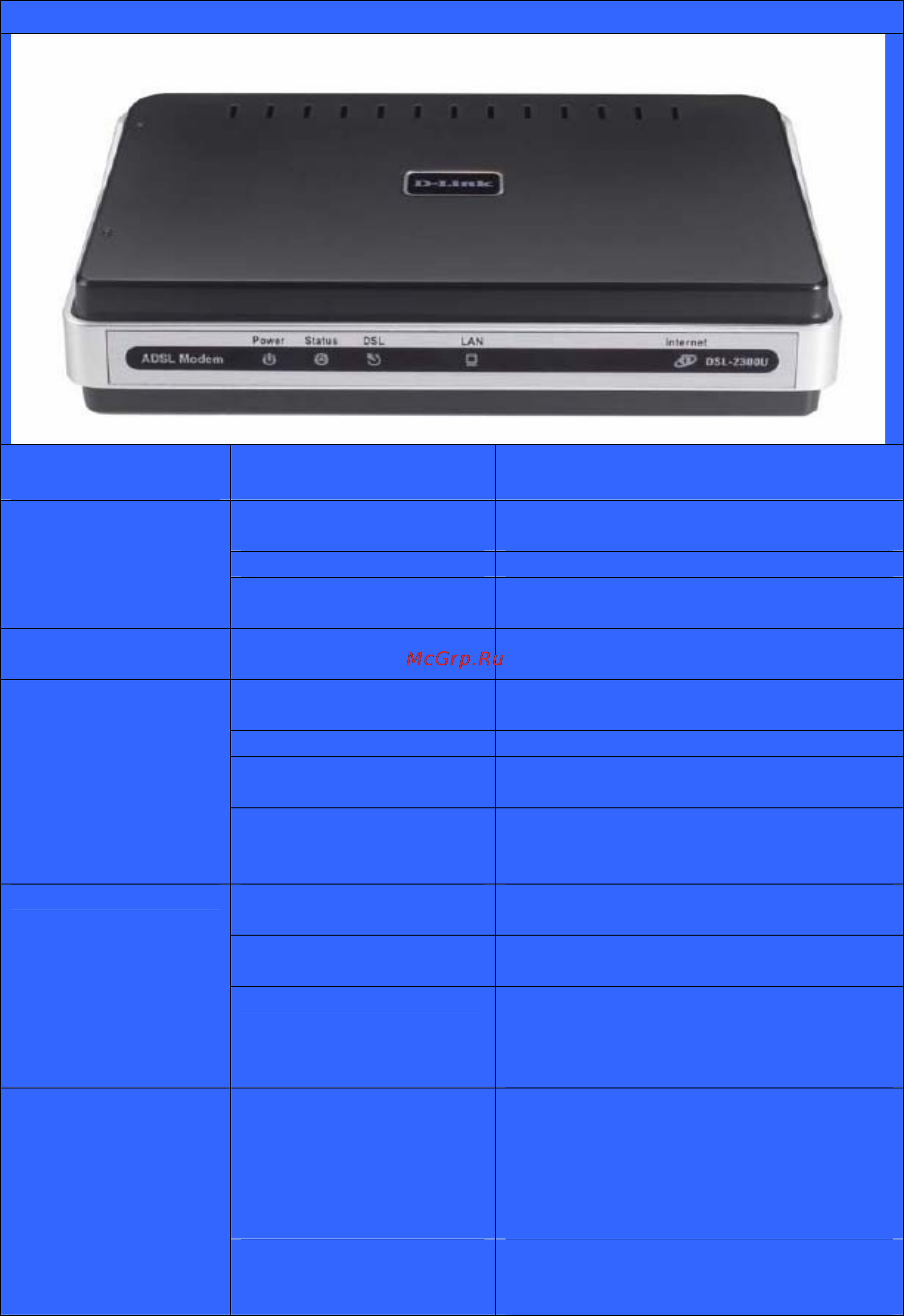 D-Link DSL-2300U [4/49] Режим значение