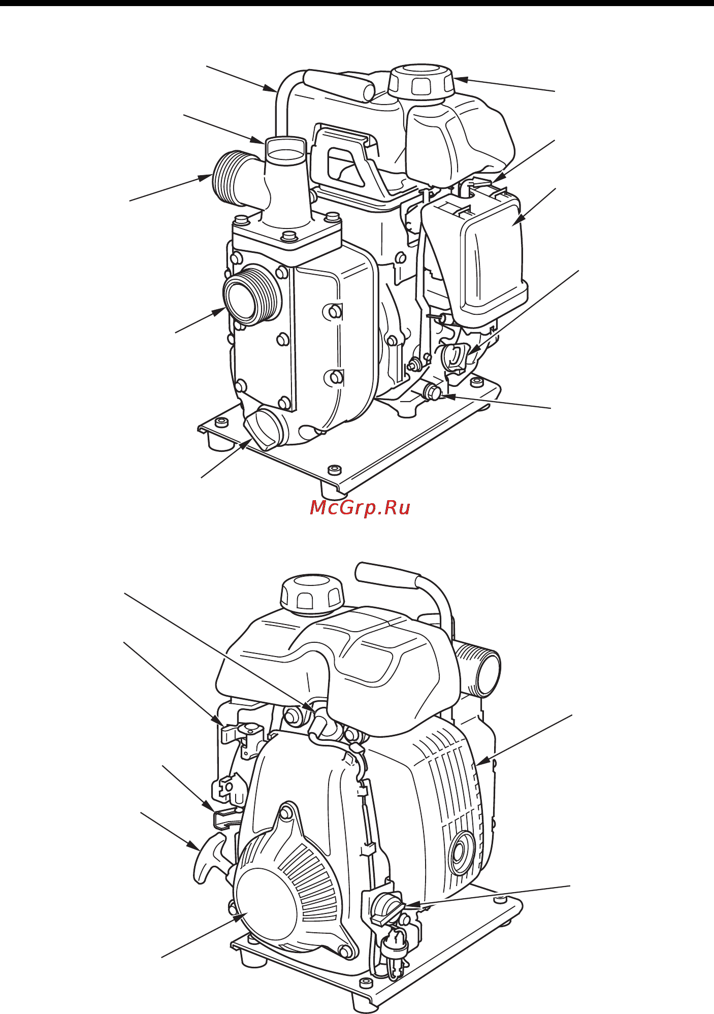 Honda WX15 [8/38] Основные узлы и детали насоса