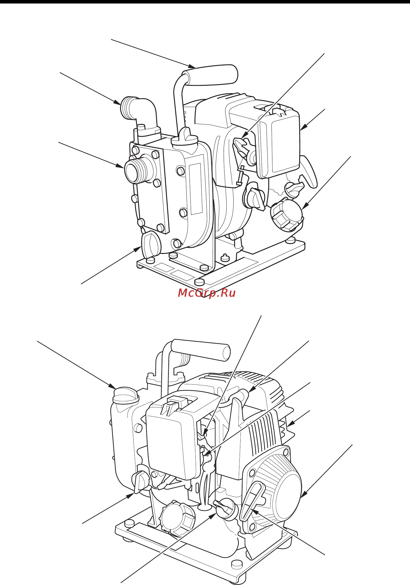 Honda WX10 [8/38] Основные узлы и детали насоса