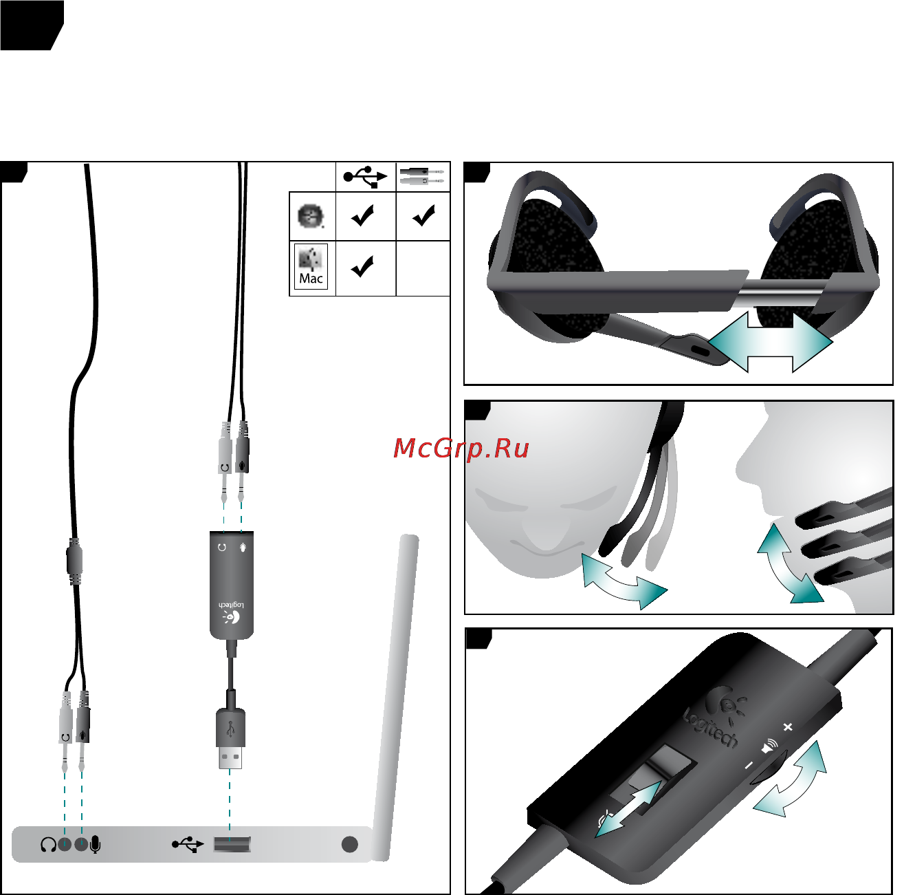 Logitech GAMING HEADSET G330 Инструкция по эксплуатации онлайн [3/11] 16355