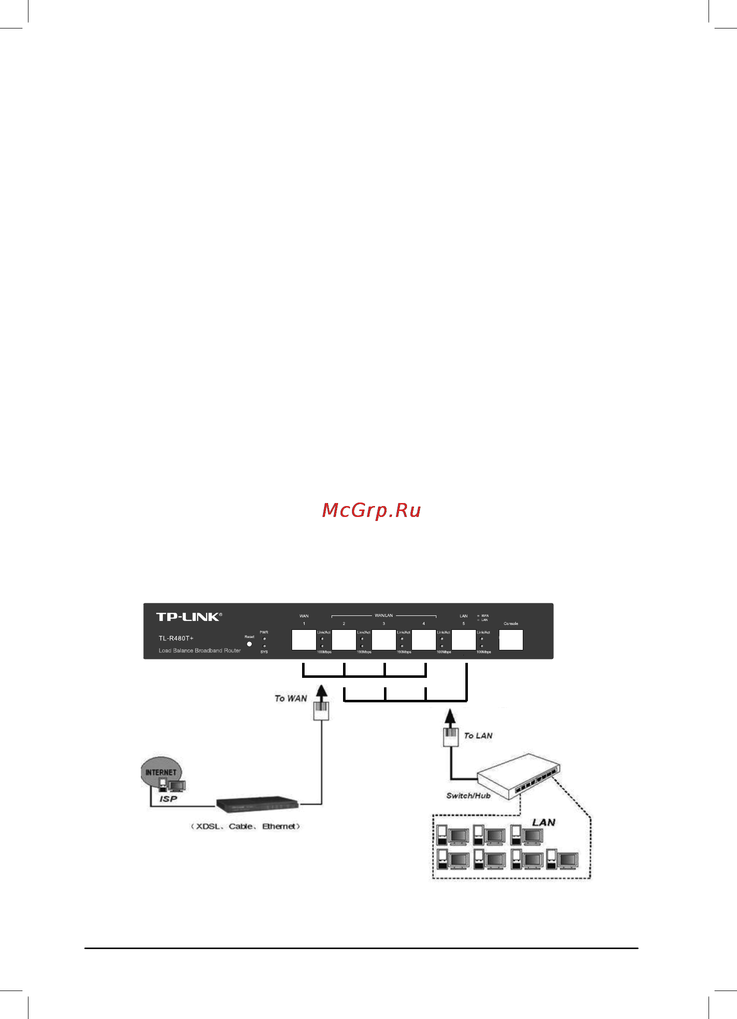 Tp-Link TL-R480T+ [2/7] Подключение маршрутизатора