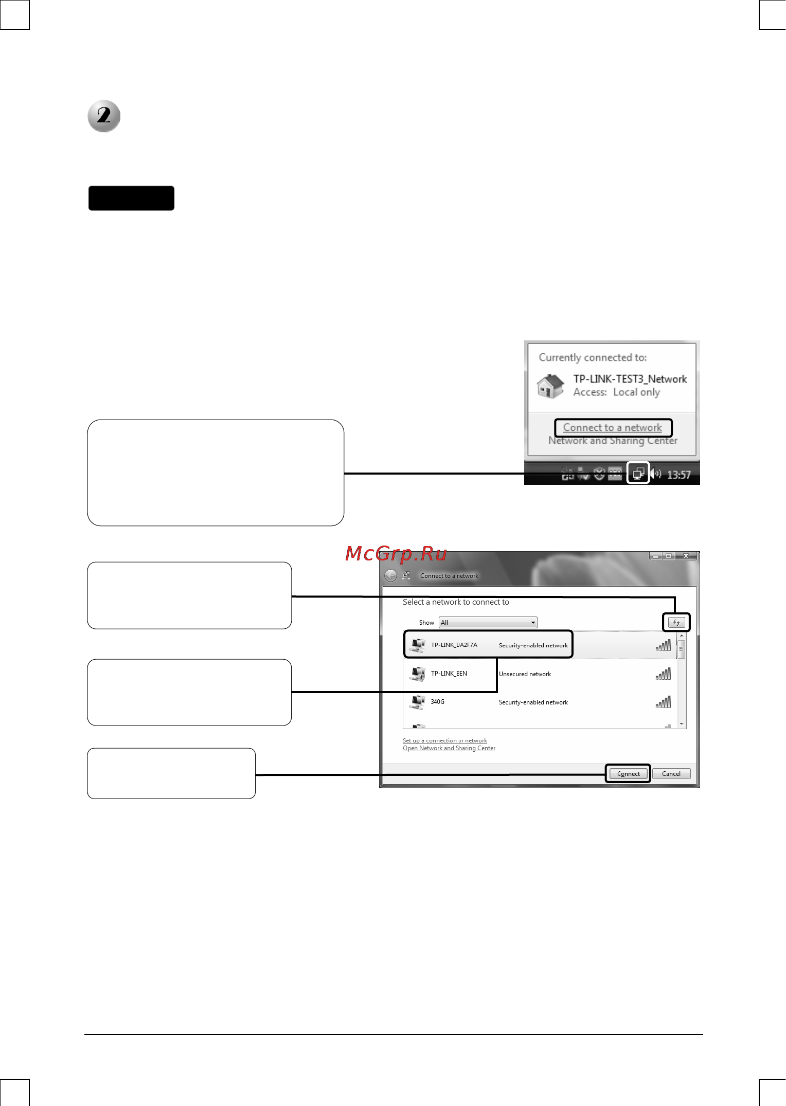 Tp-Link TL-WN851N [8/13] Подключение к беспроводному маршрутизатору точке доступа