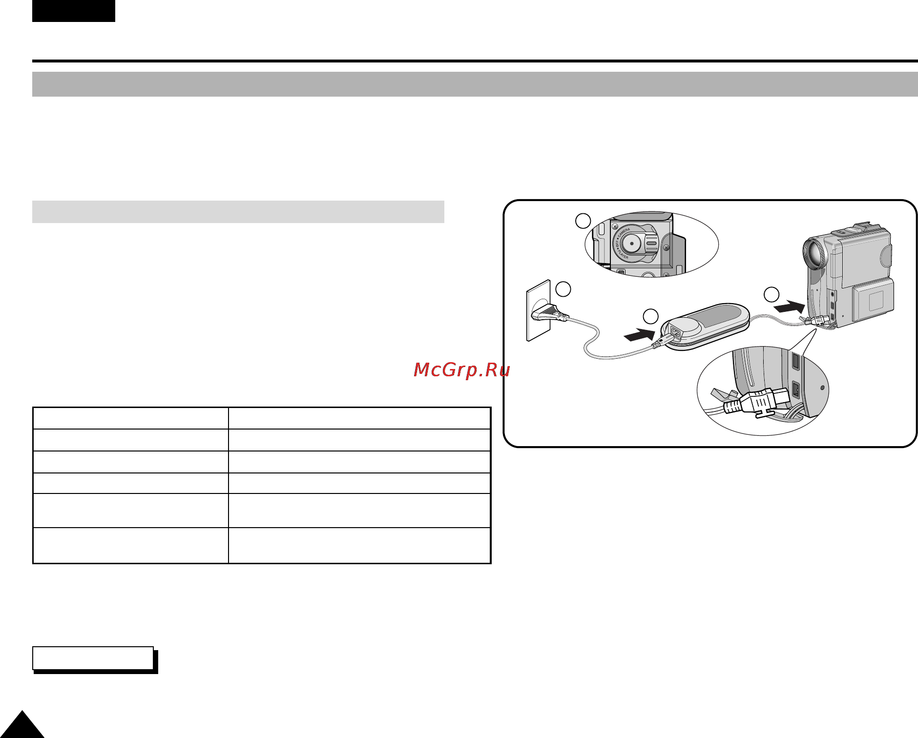 Samsung VP-D590i [20/109] Подготовка к работе