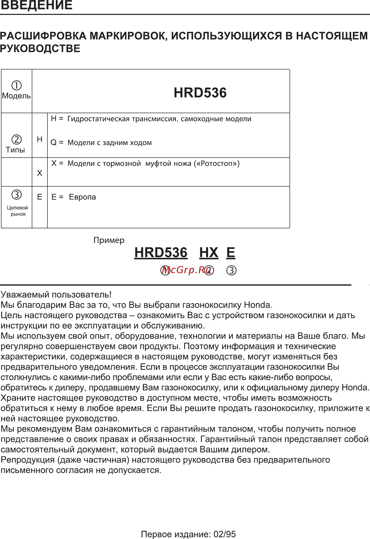 Honda HRD536K3 Инструкция по эксплуатации онлайн [5/43] 16746