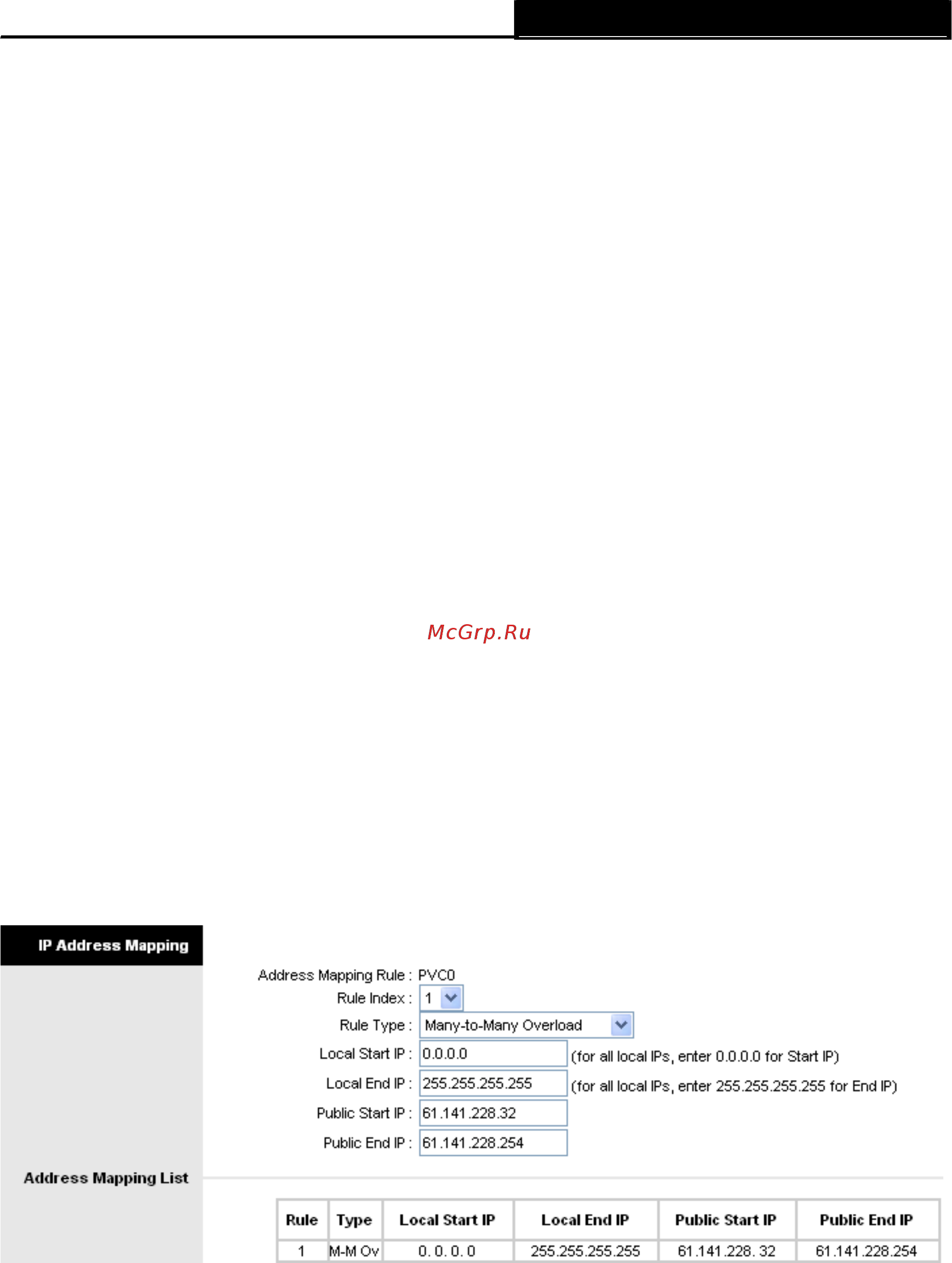 Tp-Link TD-8816 [49/85] Ip address mapping переназначение ip адреса ip address mapping