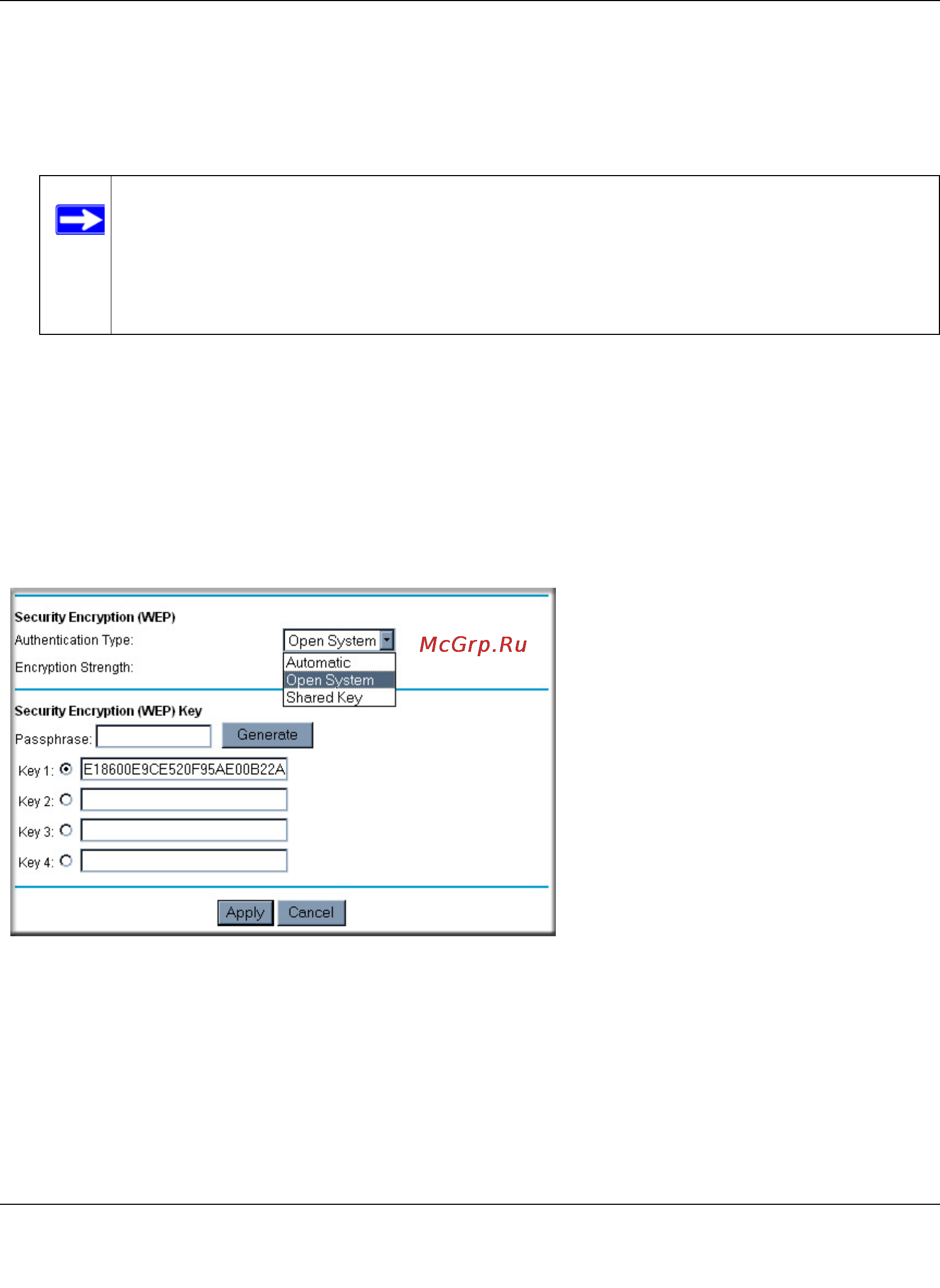 Netgear DG834G [53/204] Choosing wep authentication and security encryption methods