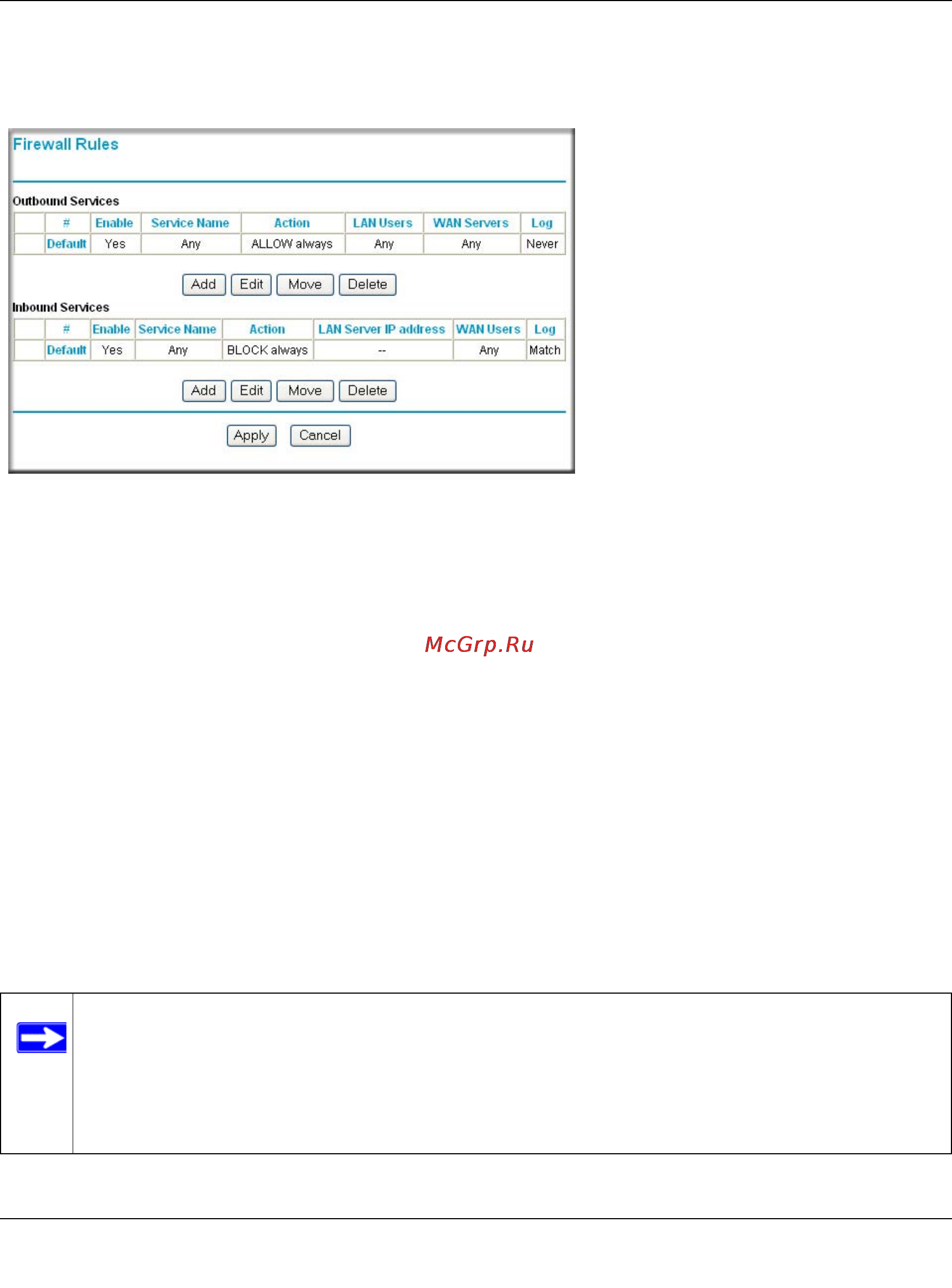 Netgear DG834G [64/204] Inbound rules port forwarding