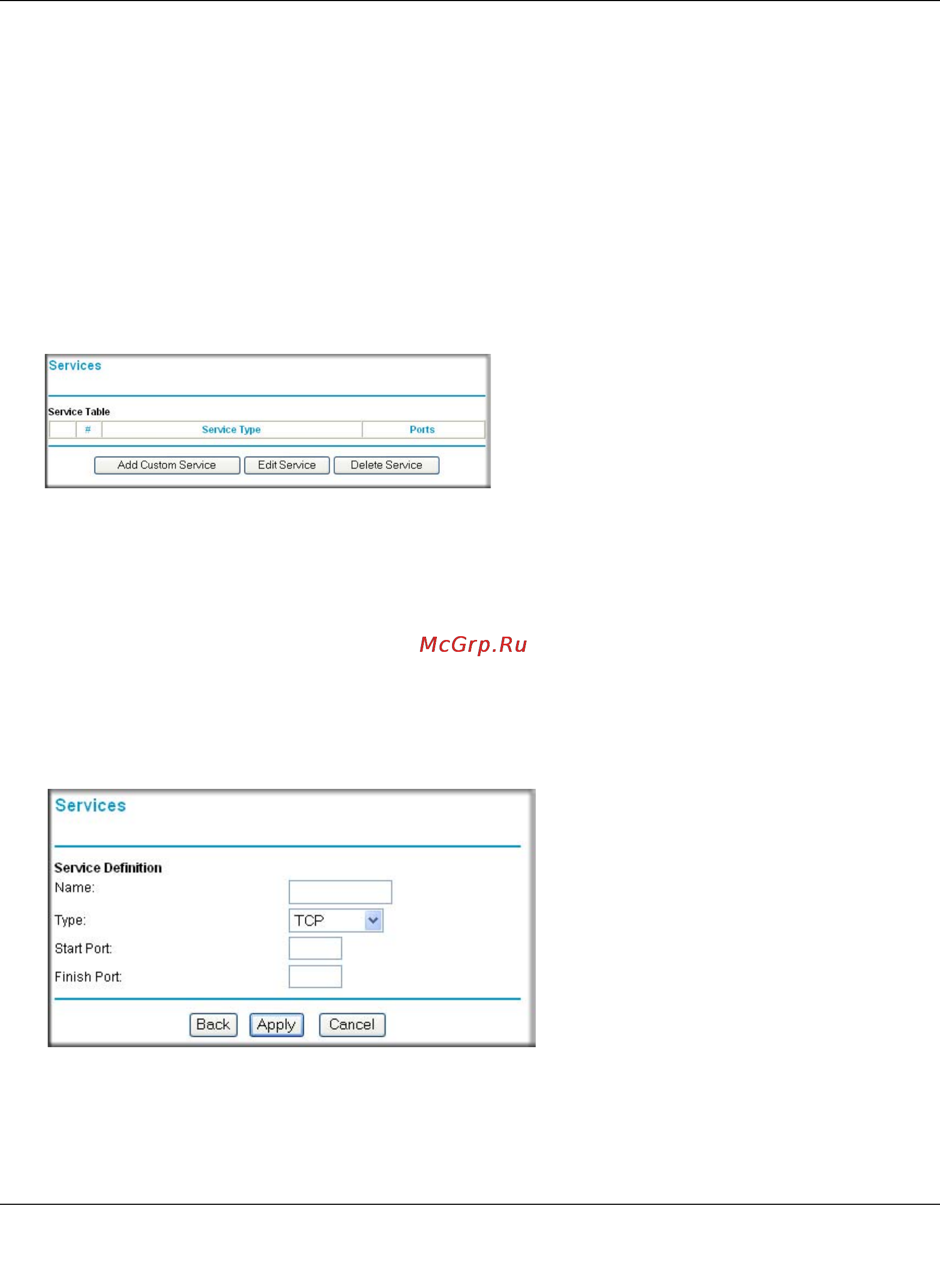 Netgear DG834G [71/204] How to define services