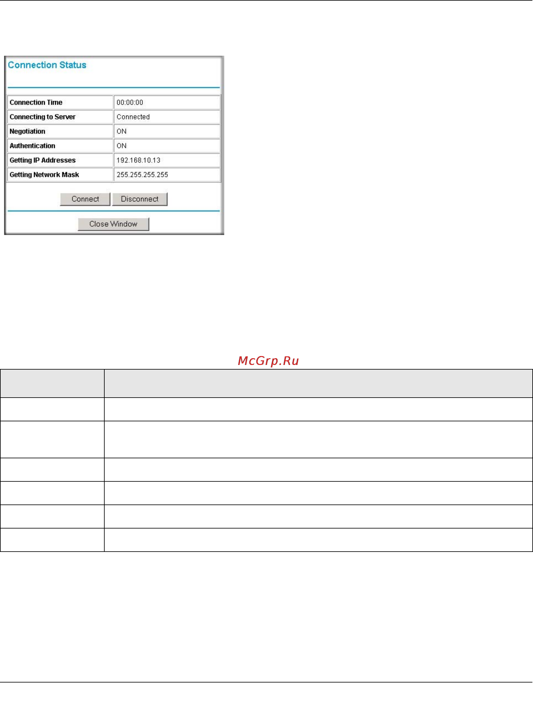 Netgear DG834G [88/204] An alternate view of the connection status screen is shown below