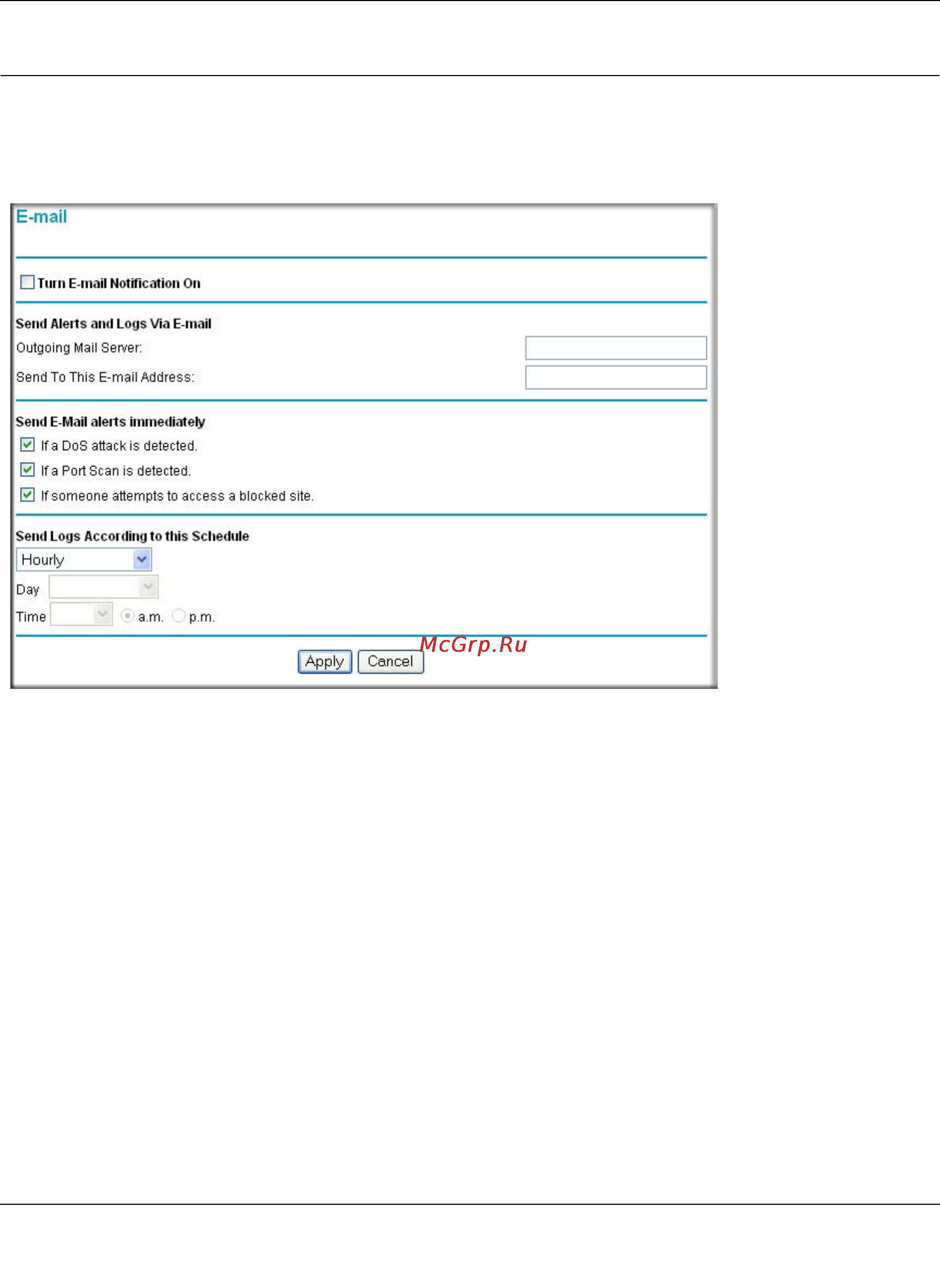 Netgear DG834G [93/204] Enabling security event e mail notification