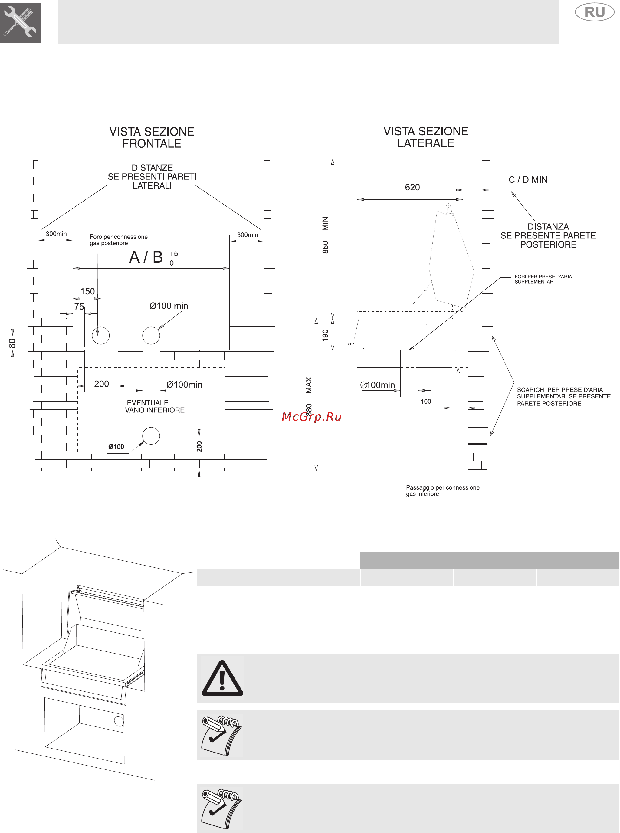 Smeg BQ91T-1 [9/24] Инструкция для установщика