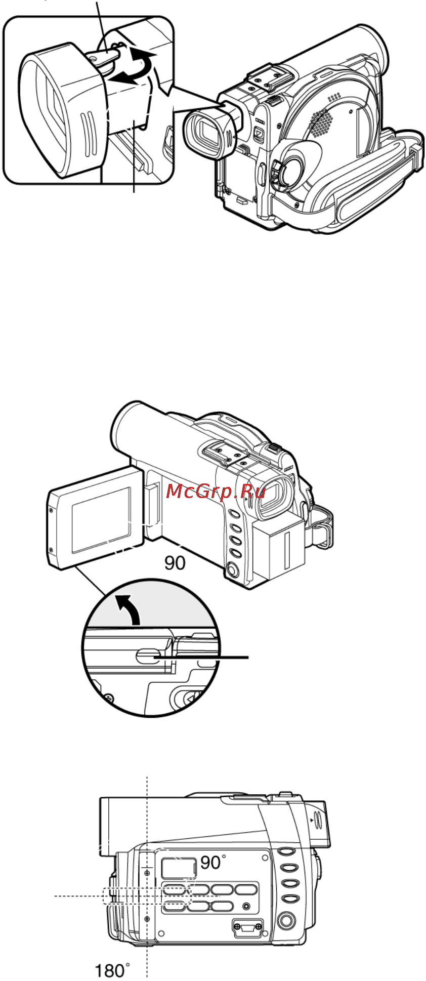 Panasonic VDR-M30EN [44/149] Ööööö максимальный угол поворота дисплея
