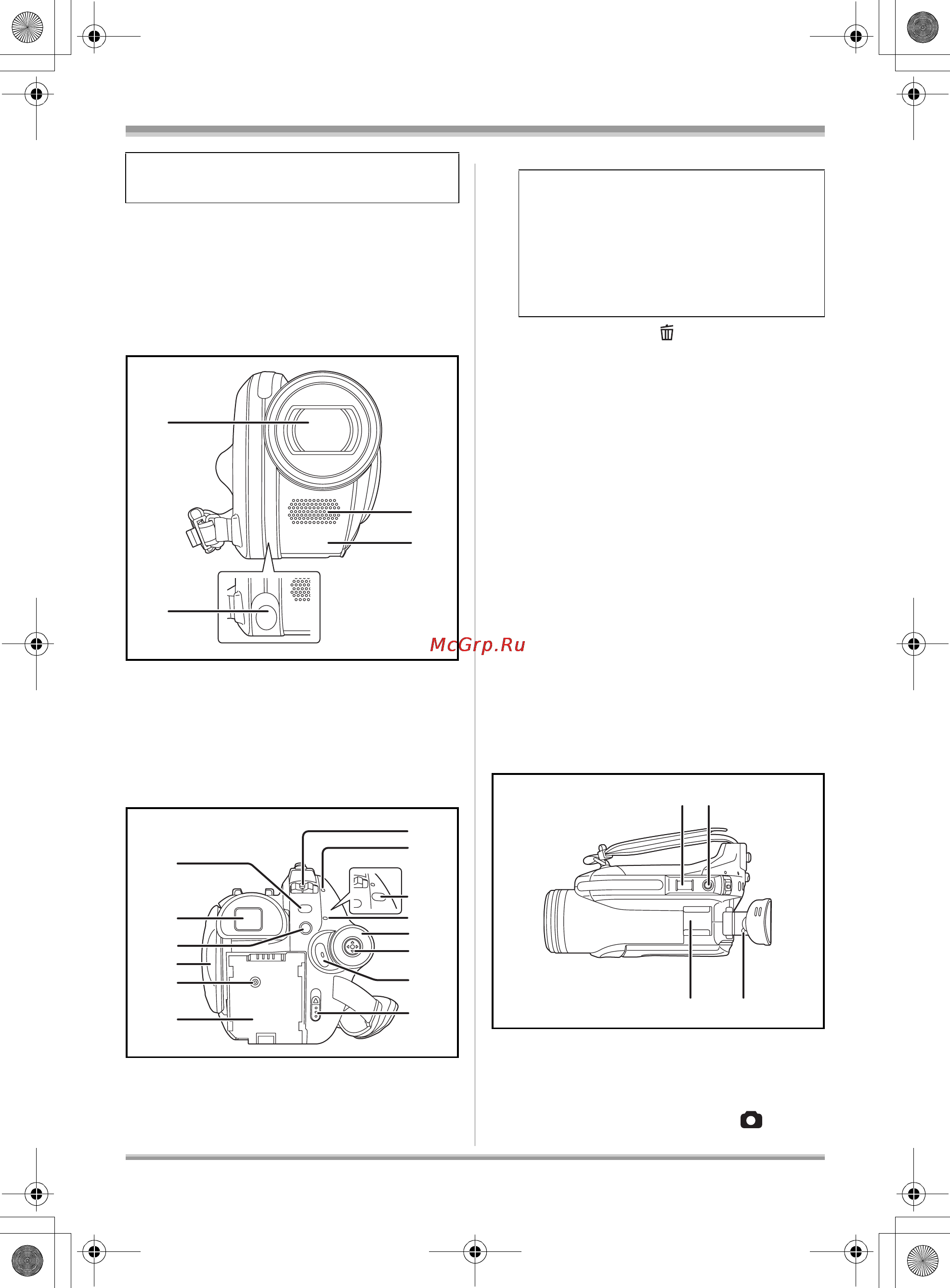 Panasonic VDR-D310EE [10/240] Обозначение и назначение частей камеры