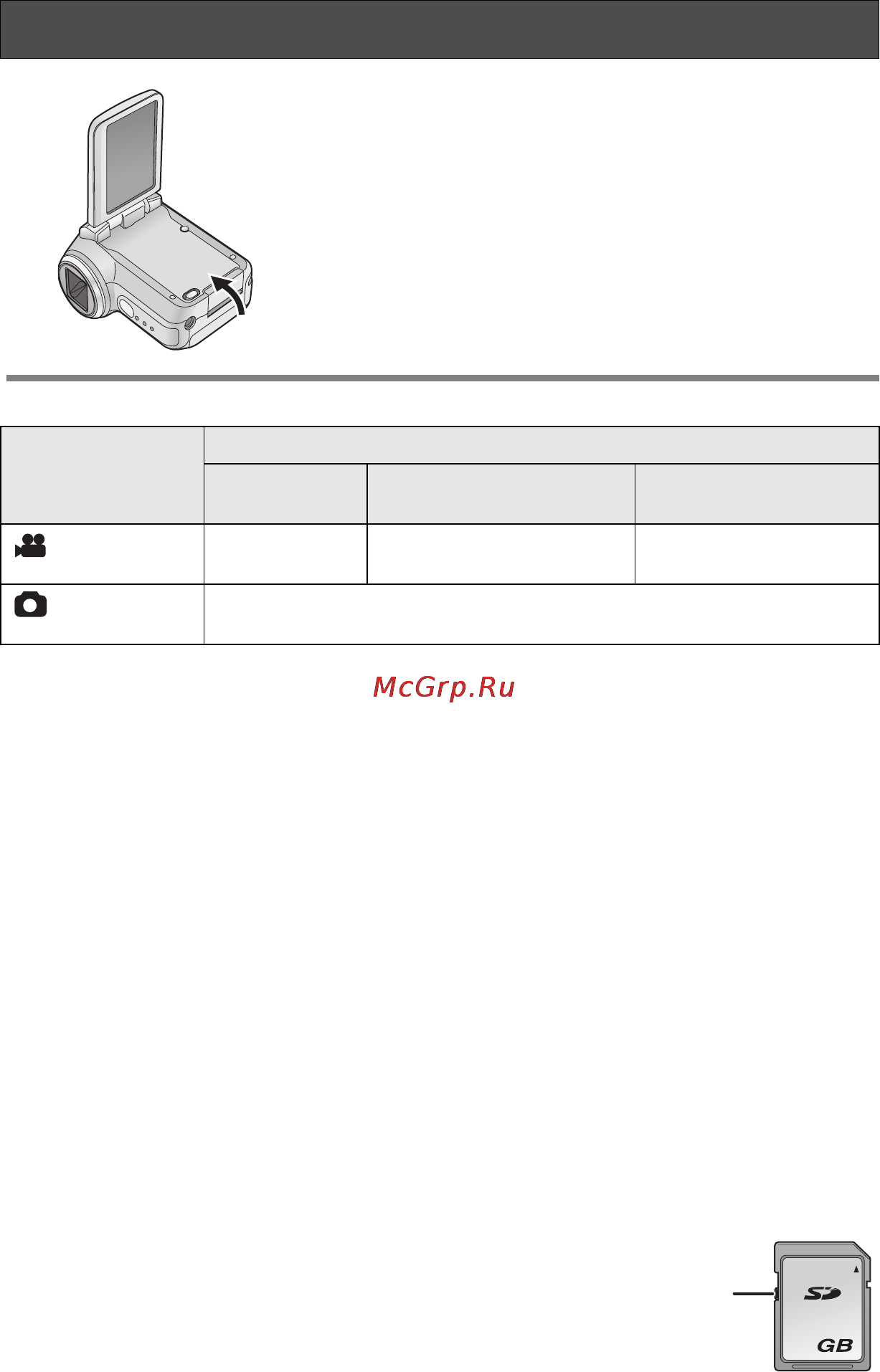 Panasonic SDR-S100 [14/112] Плотно закройте крышку гнезда карты