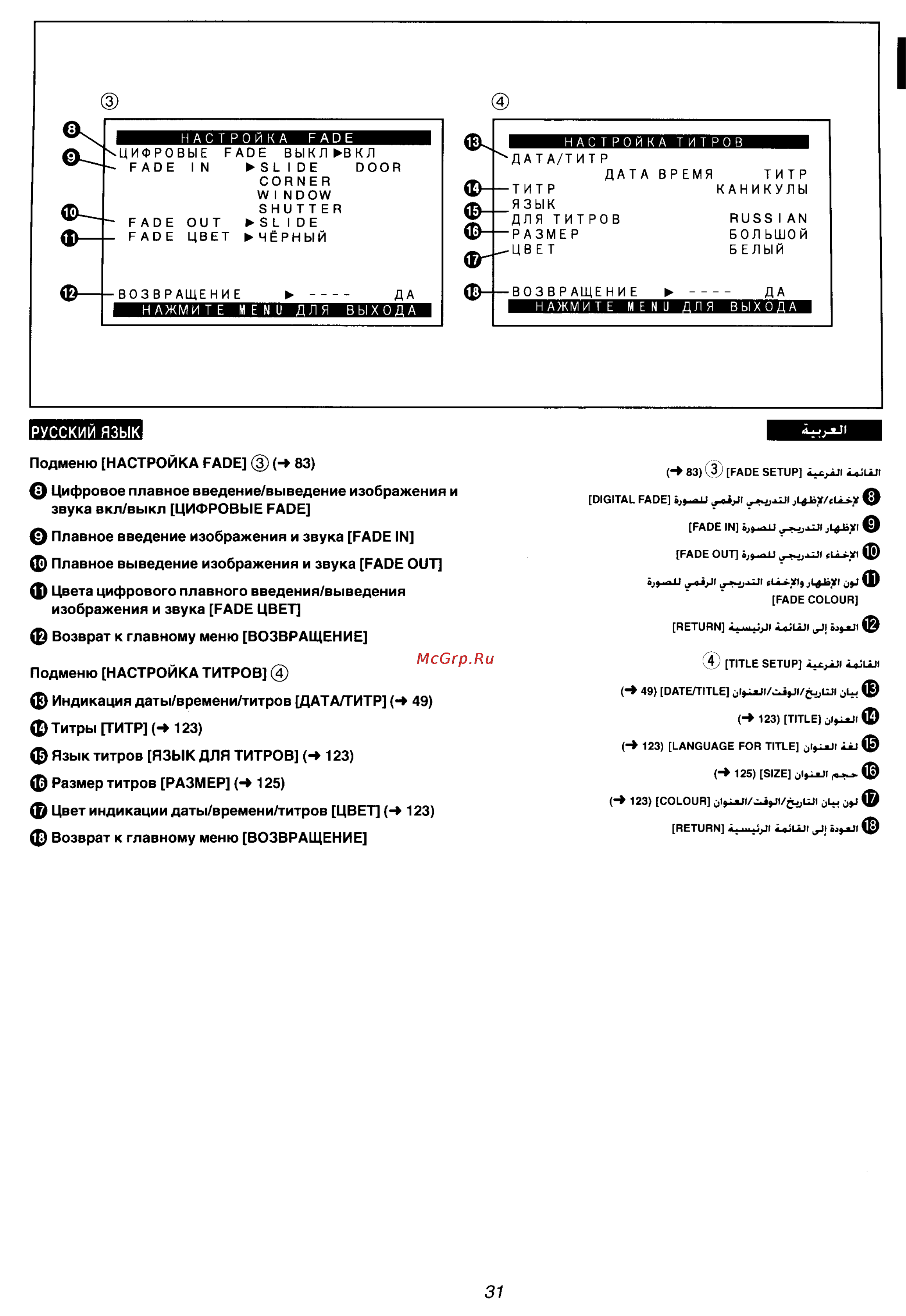 Panasonic NV-VZ55EN [24/147] Русский язык