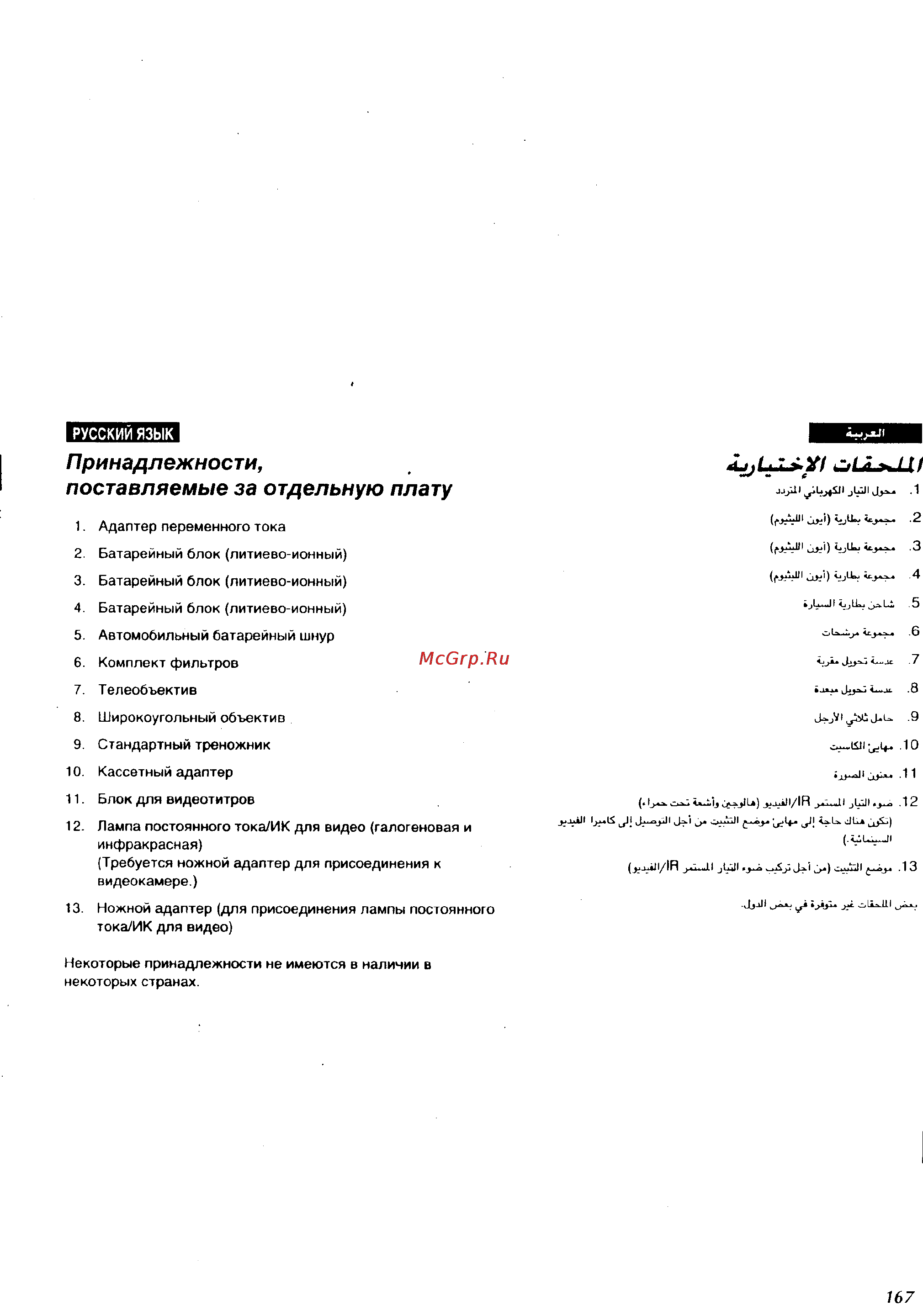 Panasonic NV-VZ1ENH [154/158] Принадлежности поставляемые за отдельную плату