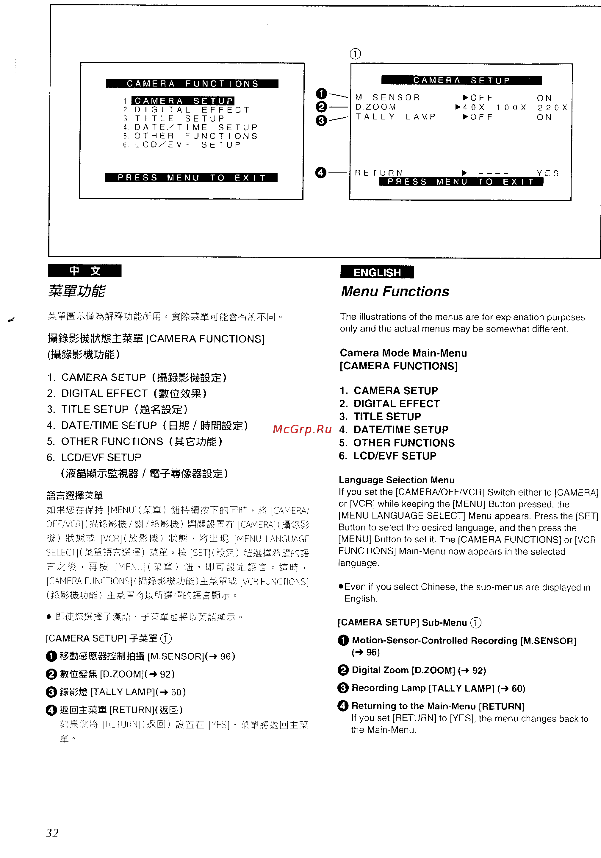 Panasonic NV-VZ1ENH [27/158] Menu functions