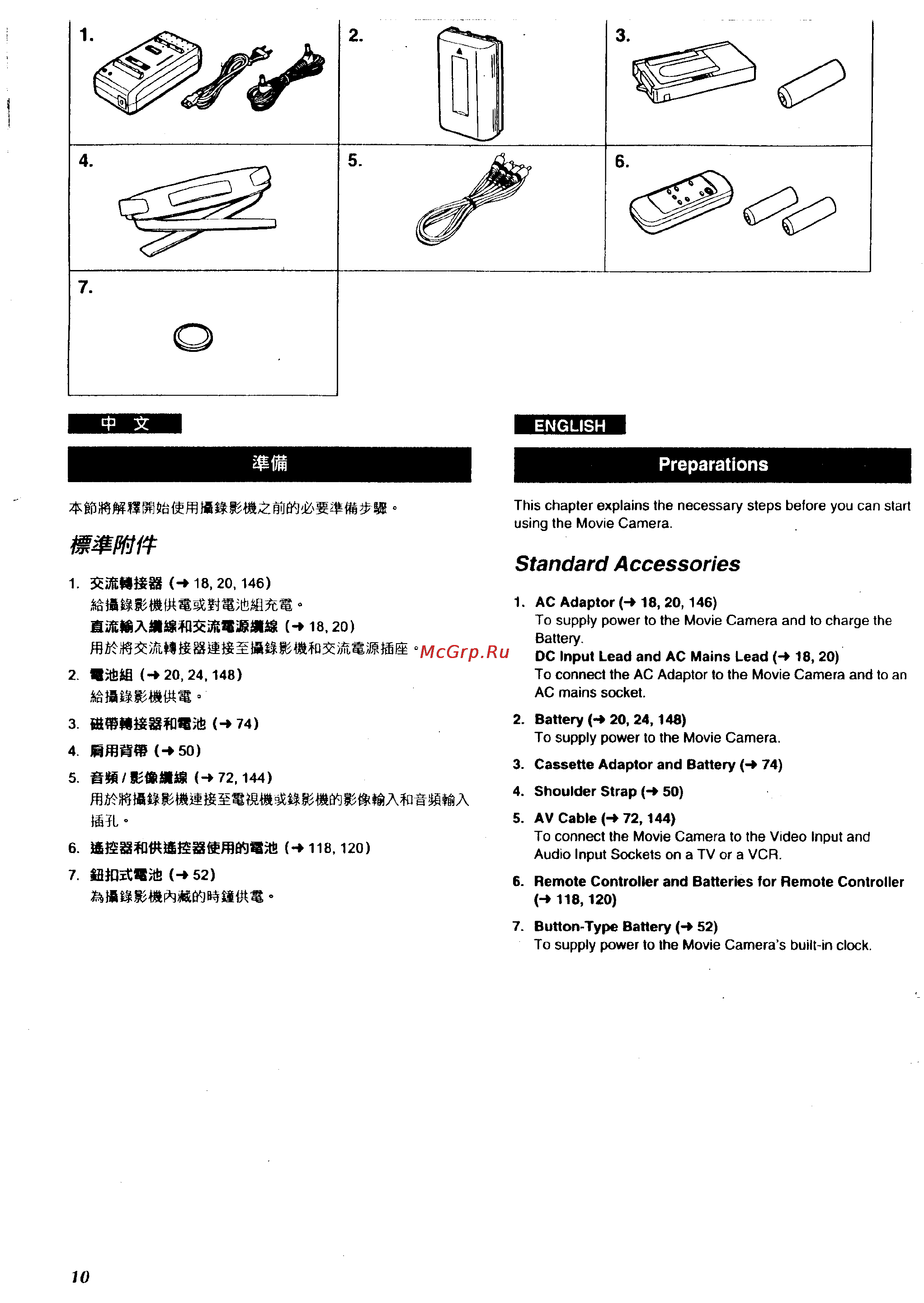 Panasonic NV-VZ1EN [6/158] Standard accessories