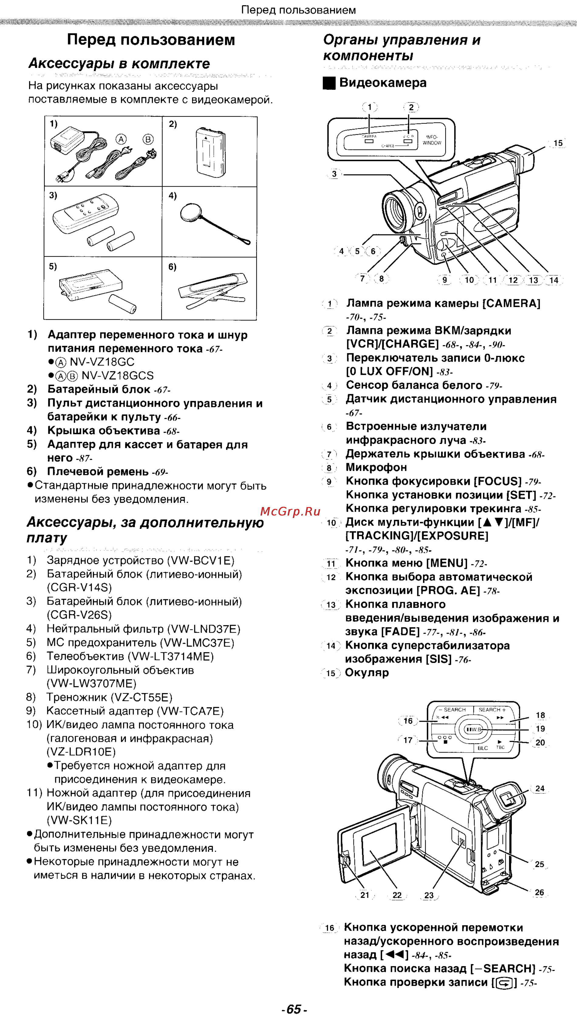 Panasonic NV-VZ18GC [4/39] Аксессуары в комплекте