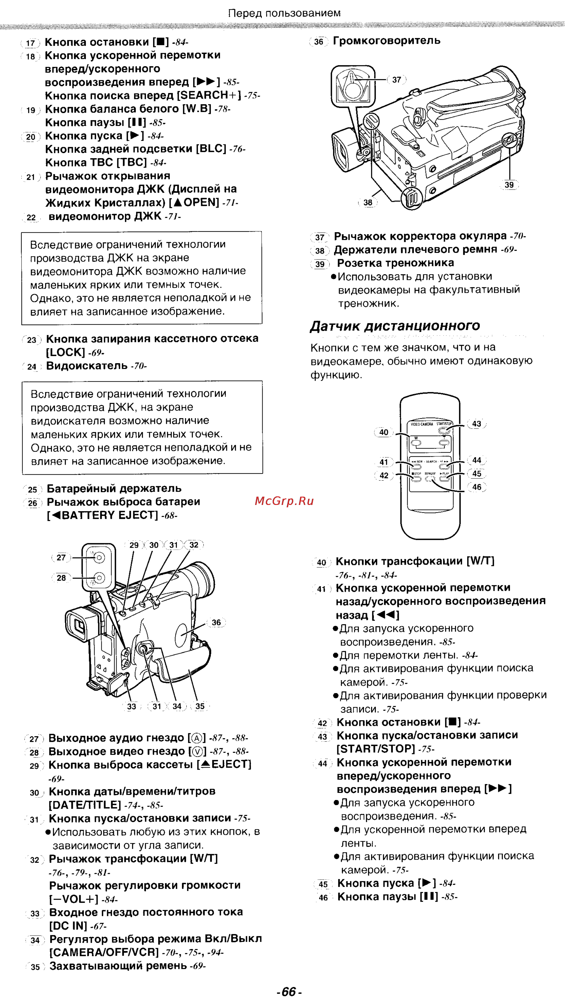 Panasonic NV-VZ18GCS [5/39] Датчик дистанционного