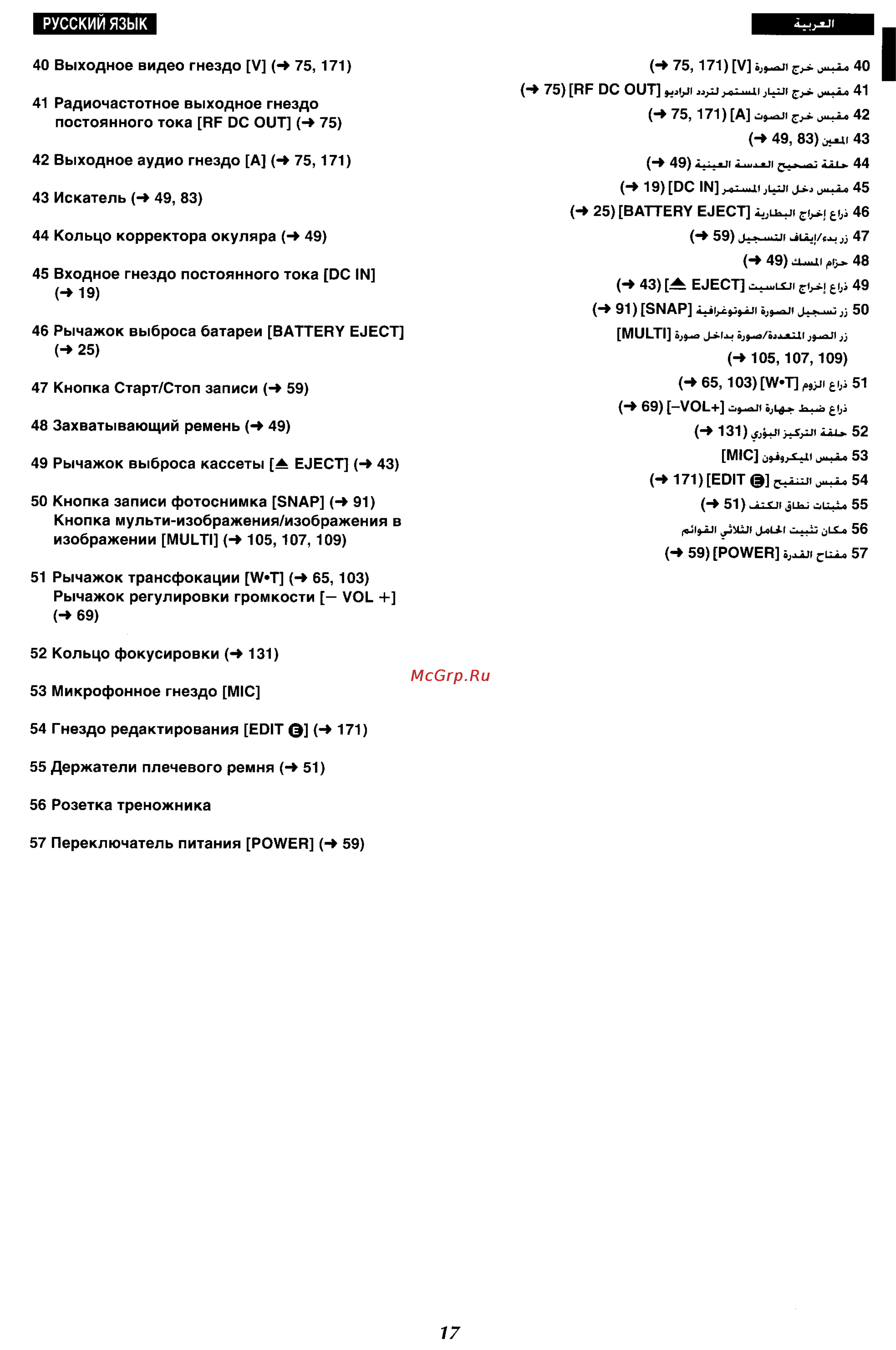 Panasonic NV-VX87EN Инструкция по эксплуатации онлайн [13/183] 17403