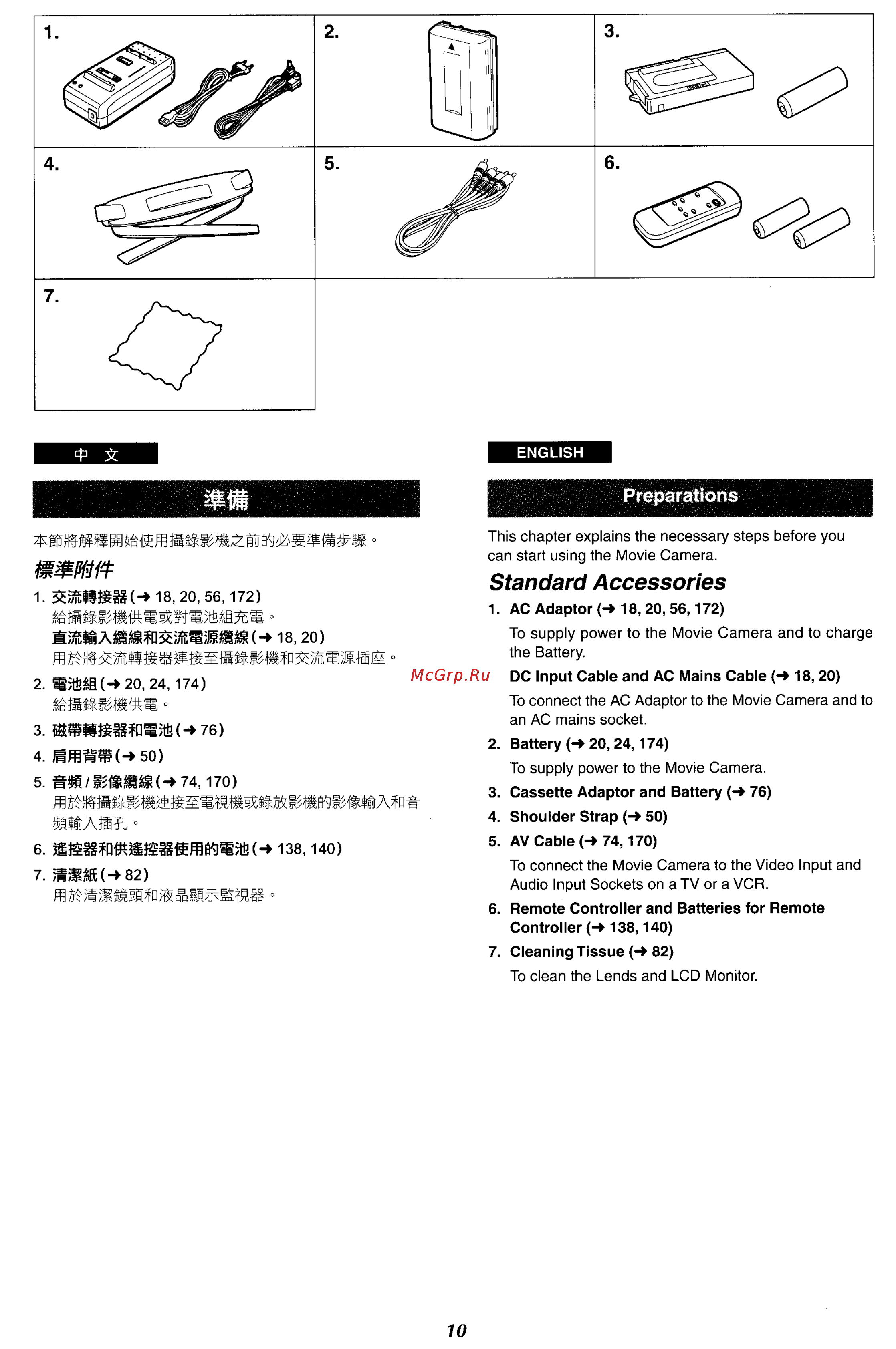Panasonic NV-VX87EN [6/183] Standard accessories