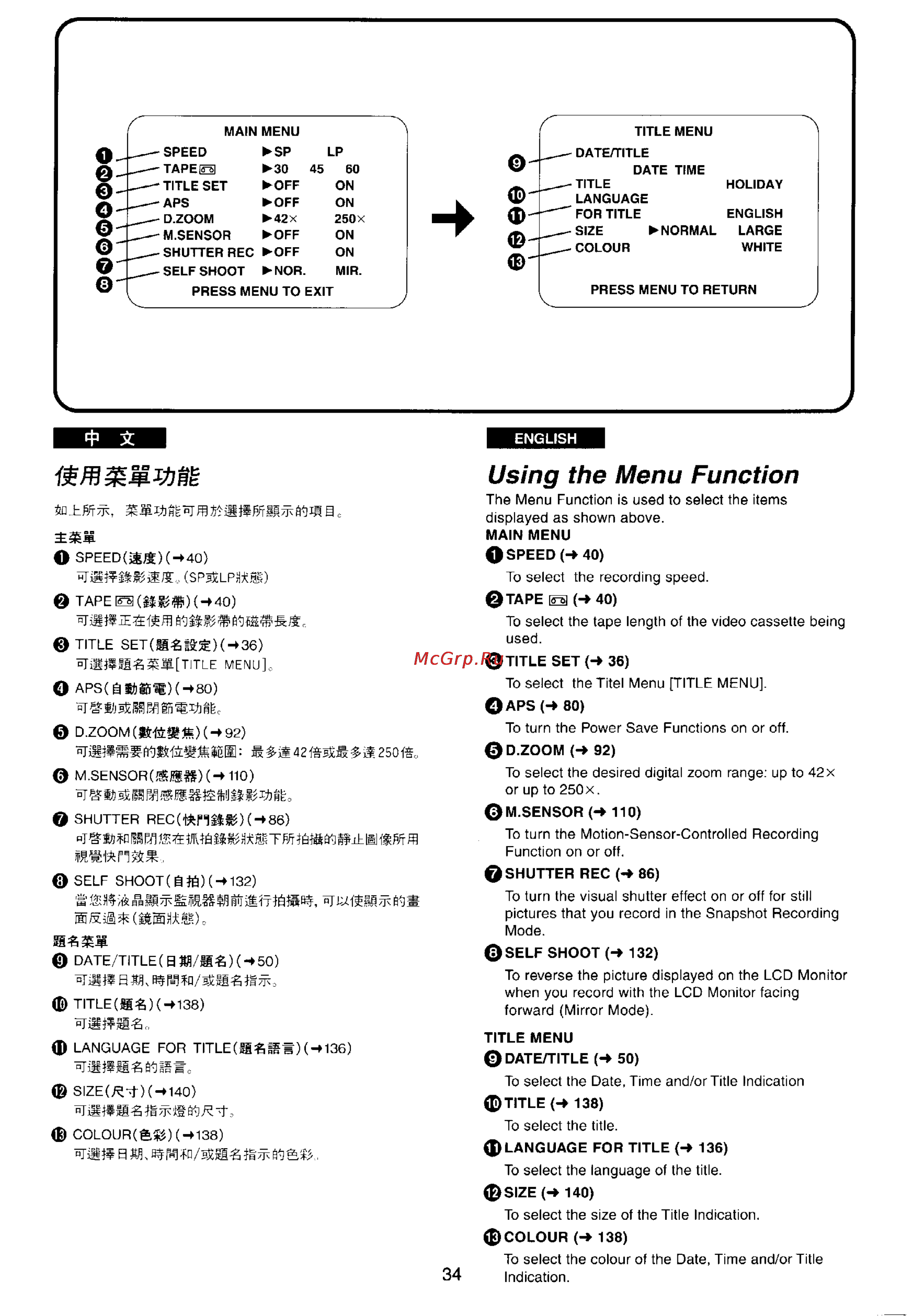 Panasonic NV-VX77EN [30/169] Using the menu function