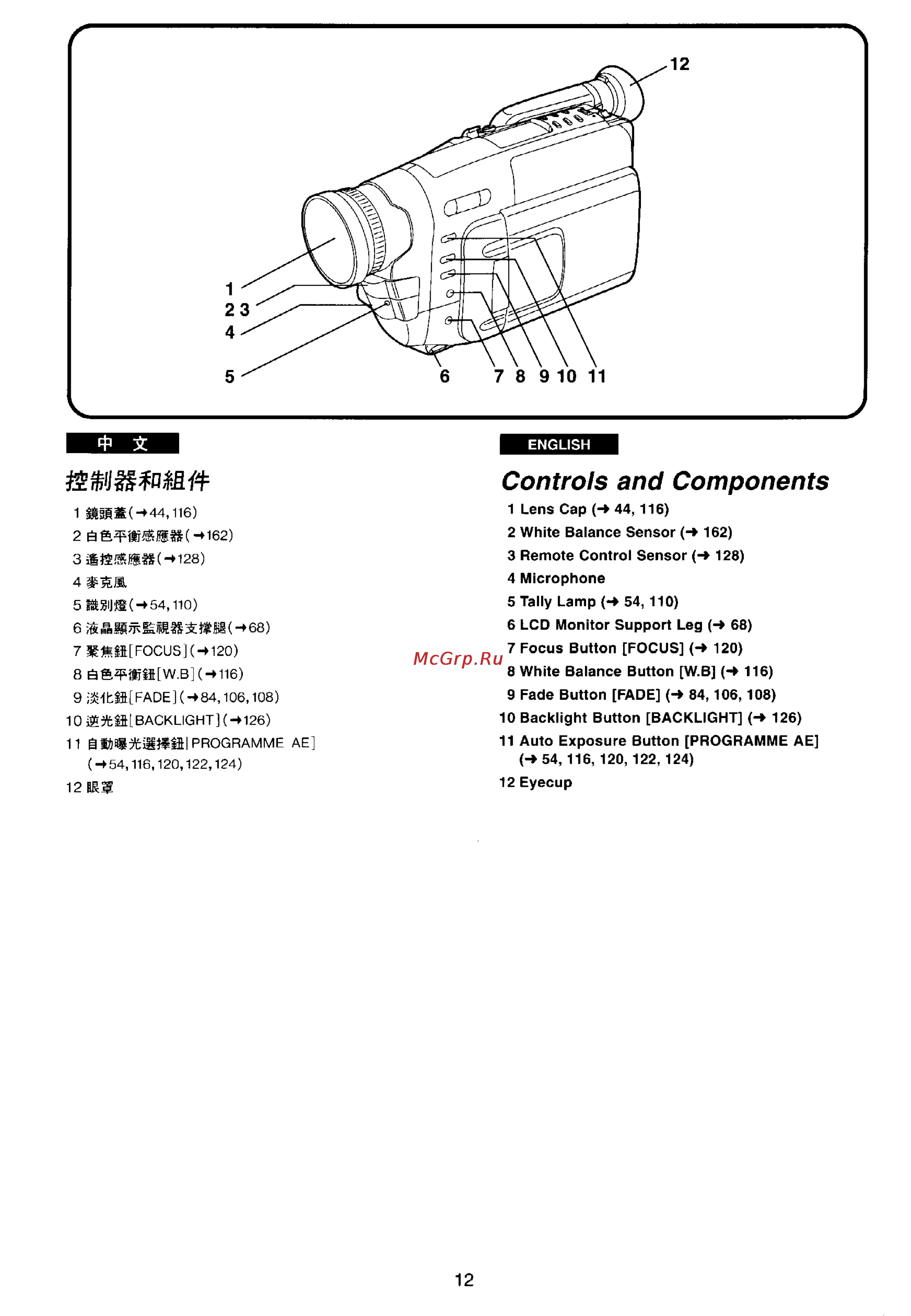 Panasonic NV-VX77EN [8/169] Controls and components