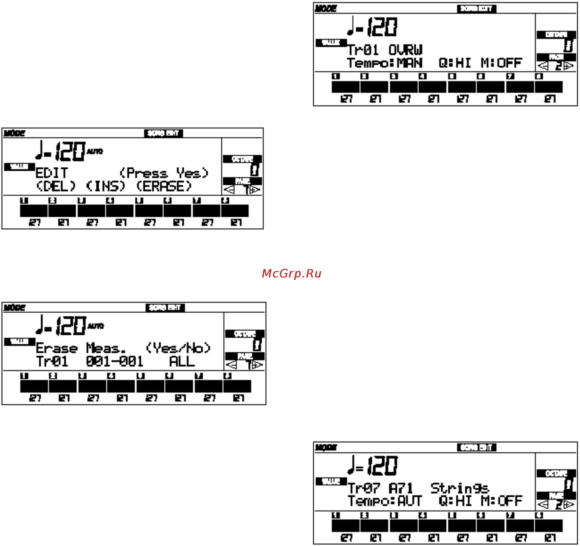 Korg iS50B [31/186] Добавление партий в сонг