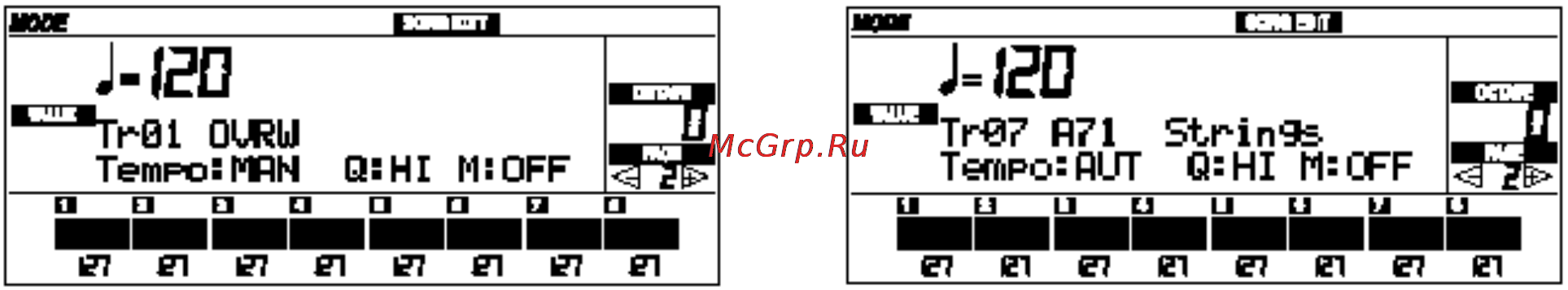Korg iS35 [46/240] Добавление партий в сонг