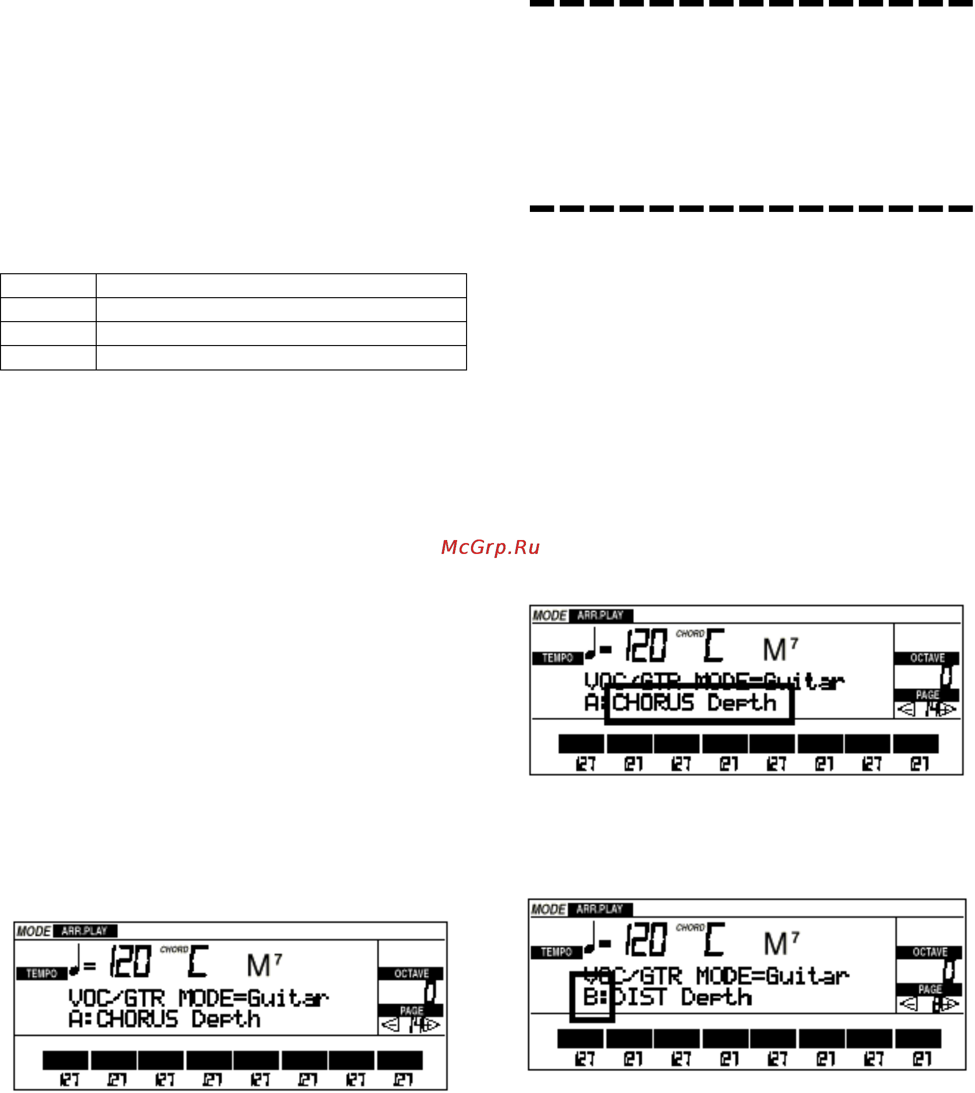 Korg i40M [40/222] Изменение настроек секции vocal guitar