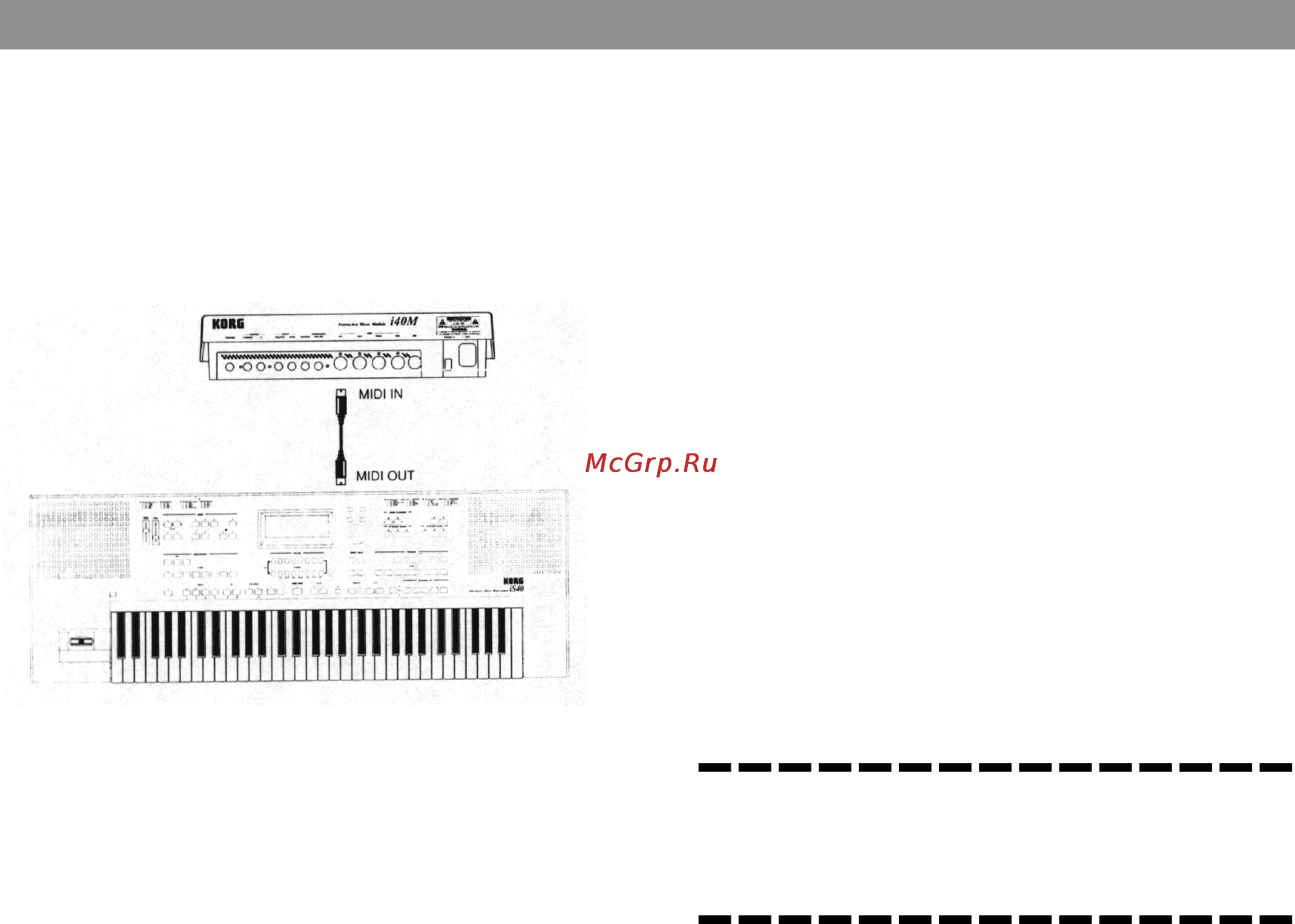 Korg i40M [47/222] Подключение i40m к midi клавиатуре