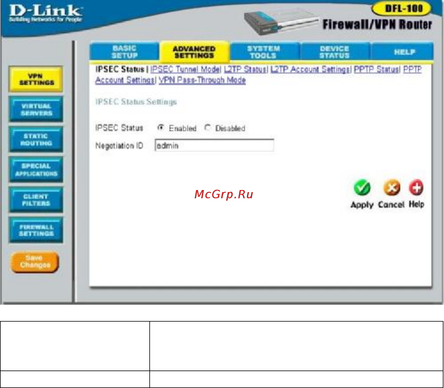D-Link DFL-100 [36/97] Vpn settings