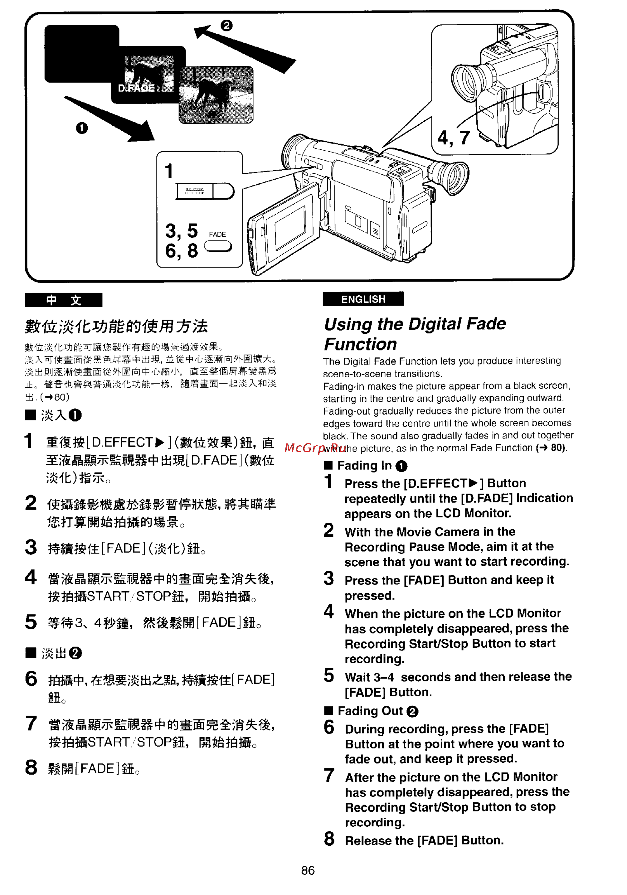 Panasonic NV-VX22EN [83/137] Using the digital fade function