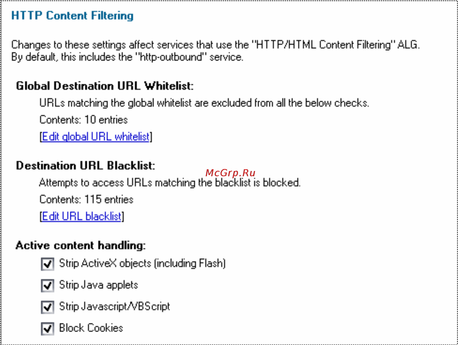D-Link DFL-200 [115/133] Content filtering